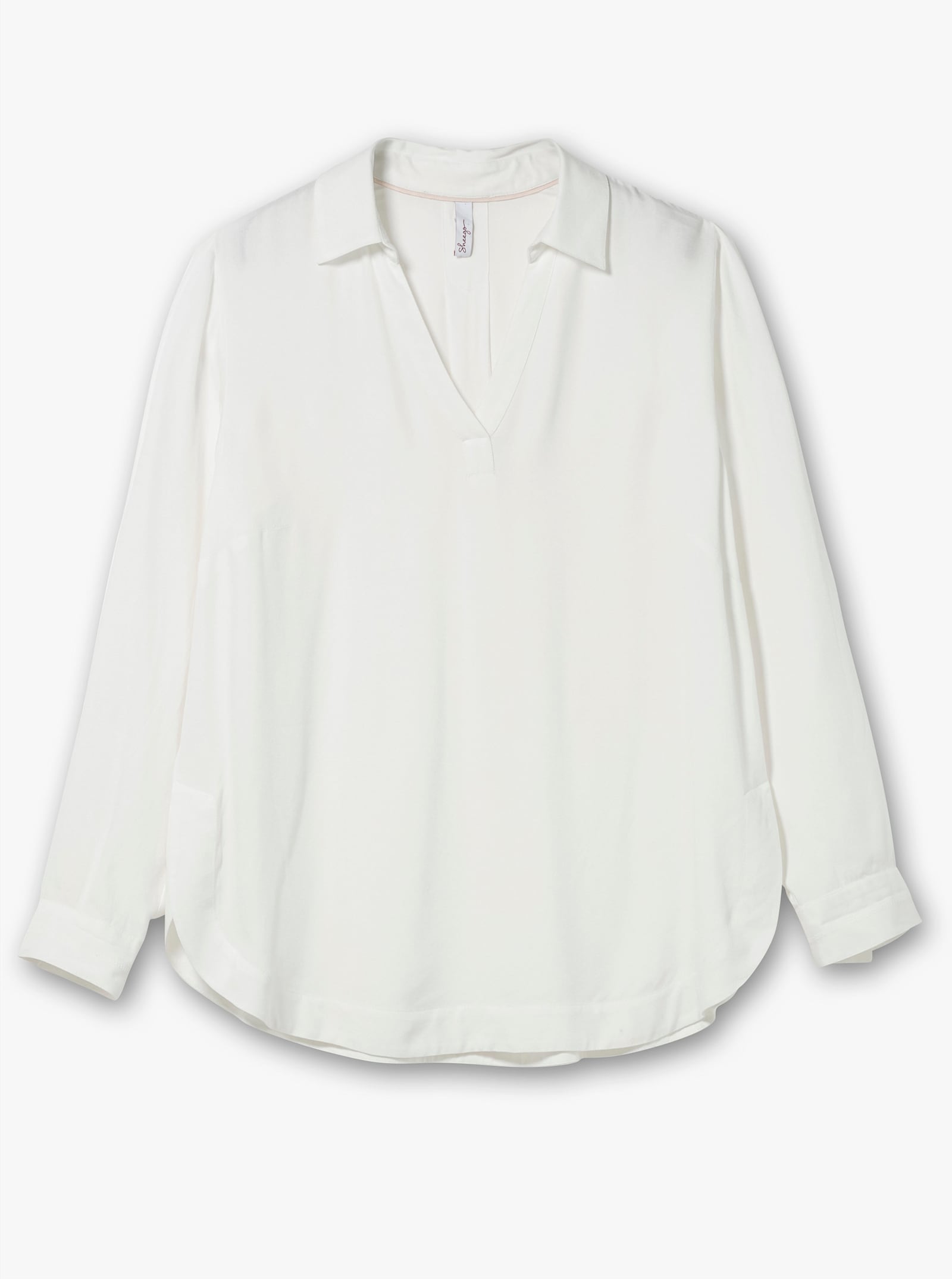 sheego Tunika mit Hemdkragen und V-Ausschnitt - ecru