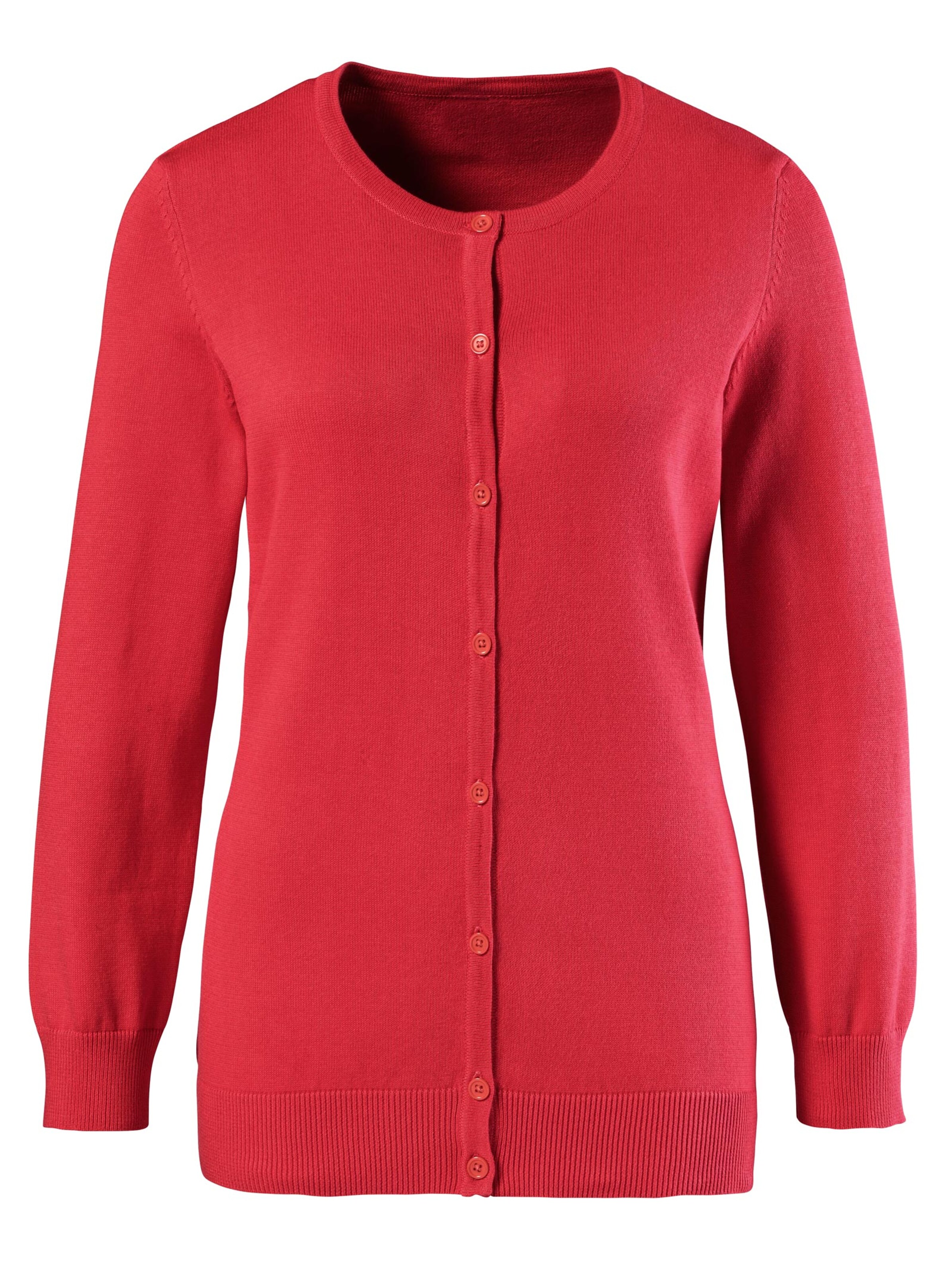 Strickjacke - korallenrot