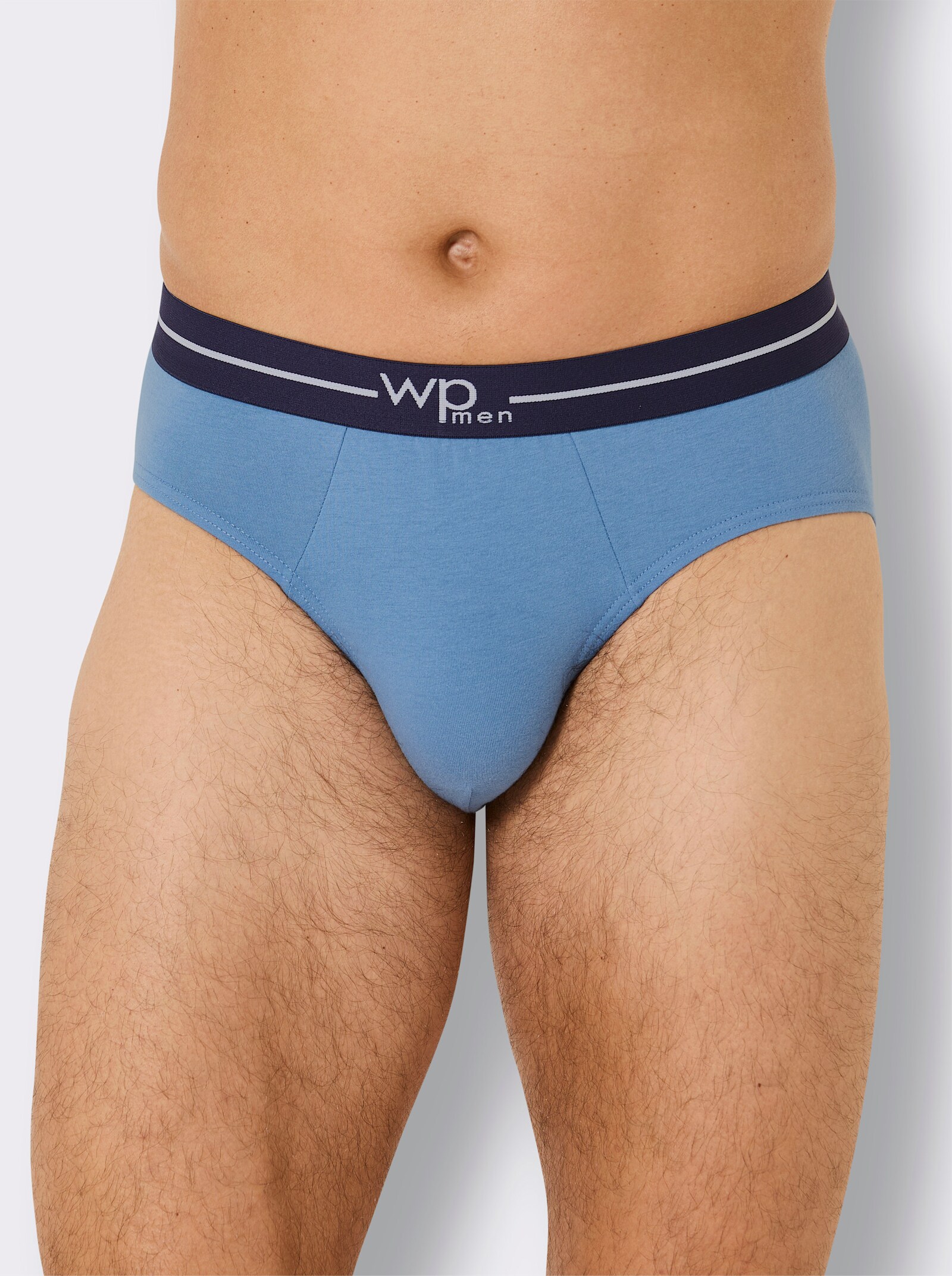 wäschepur men Slip - marine-mittelblau-bedruckt + marine + hellblau