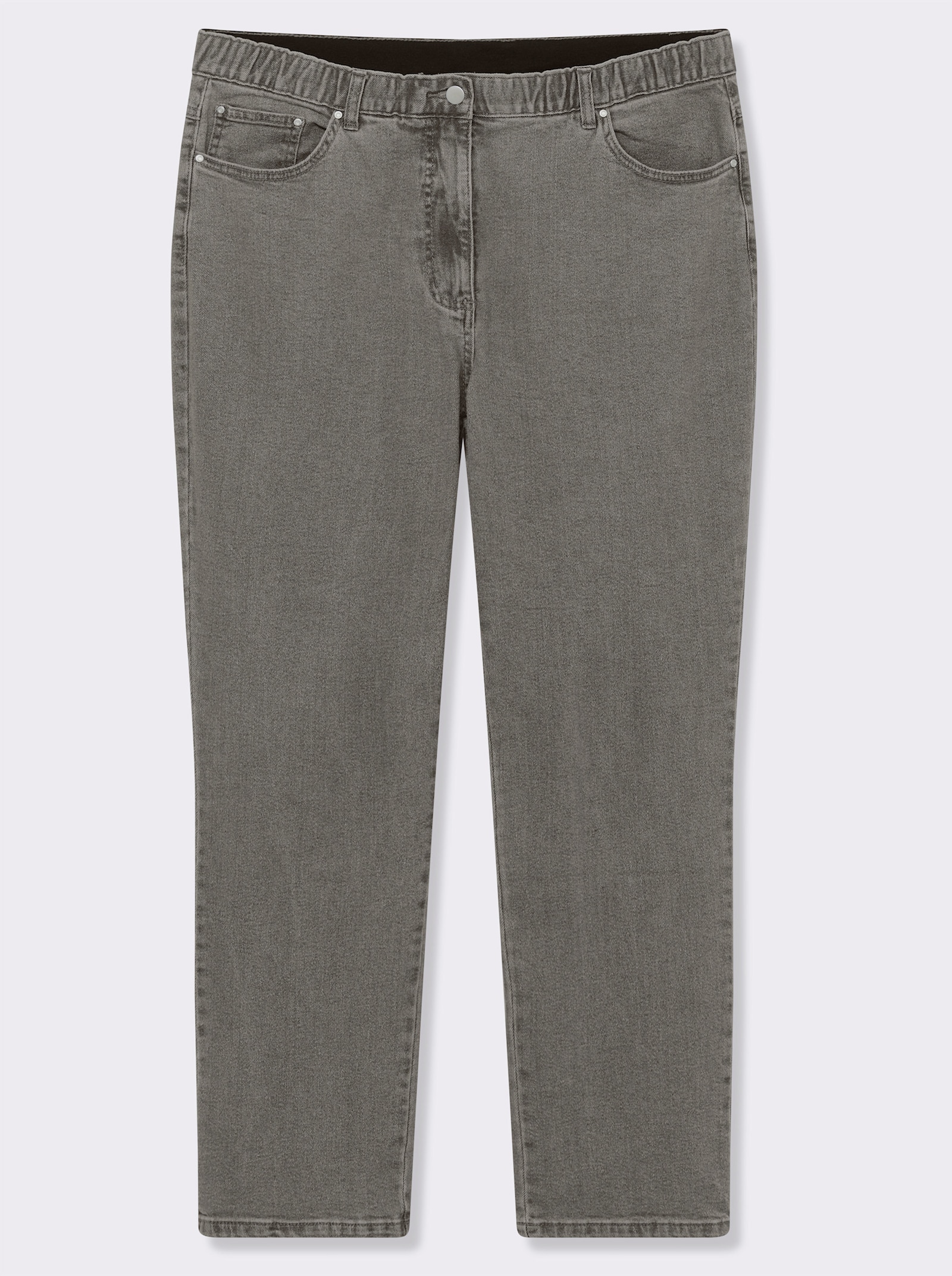 5-Pocket-Jeans mit innenliegendem Dehnbund - grey-denim