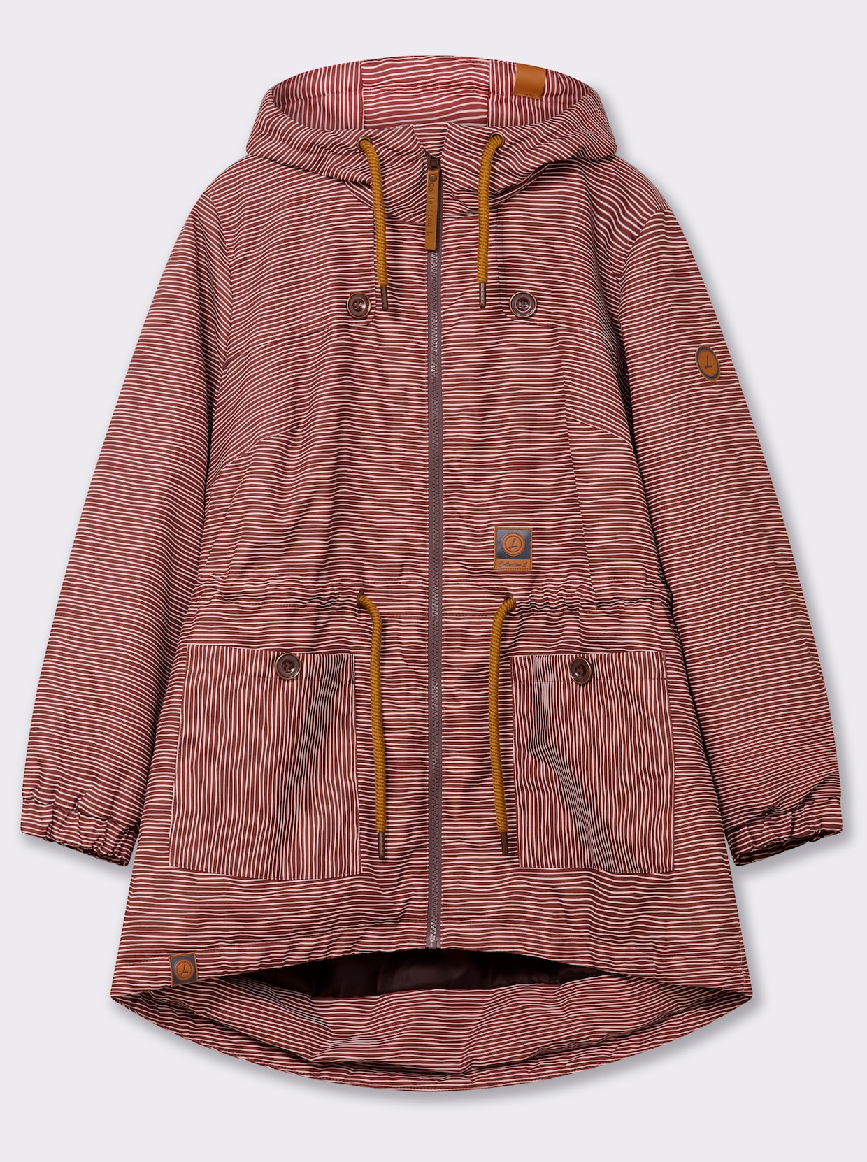 Jacke wind- und wasserabweisend - rostrot-weiß-geringelt