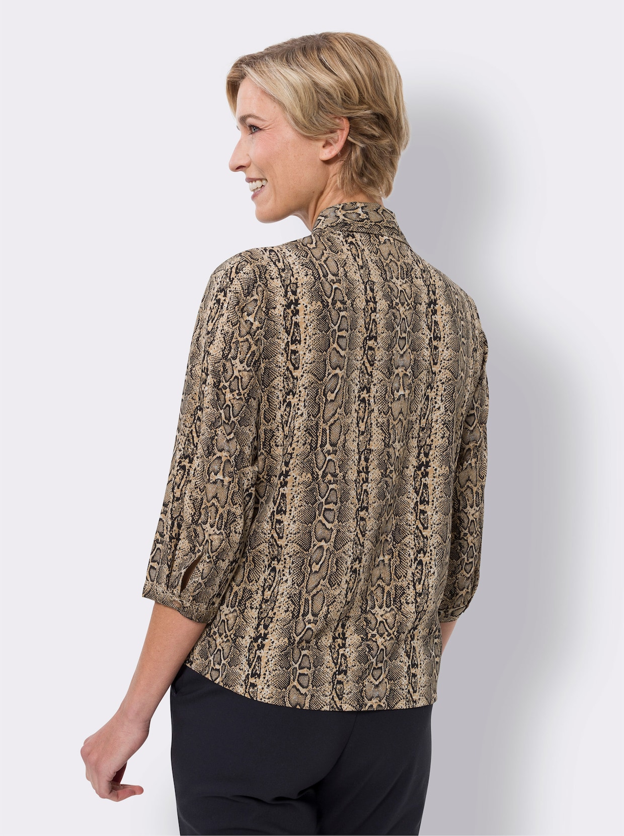 Blouse met print - camel/zand bedrukt