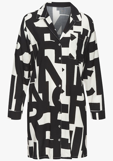 Chemise de nuit - noir-blanc à motifs
