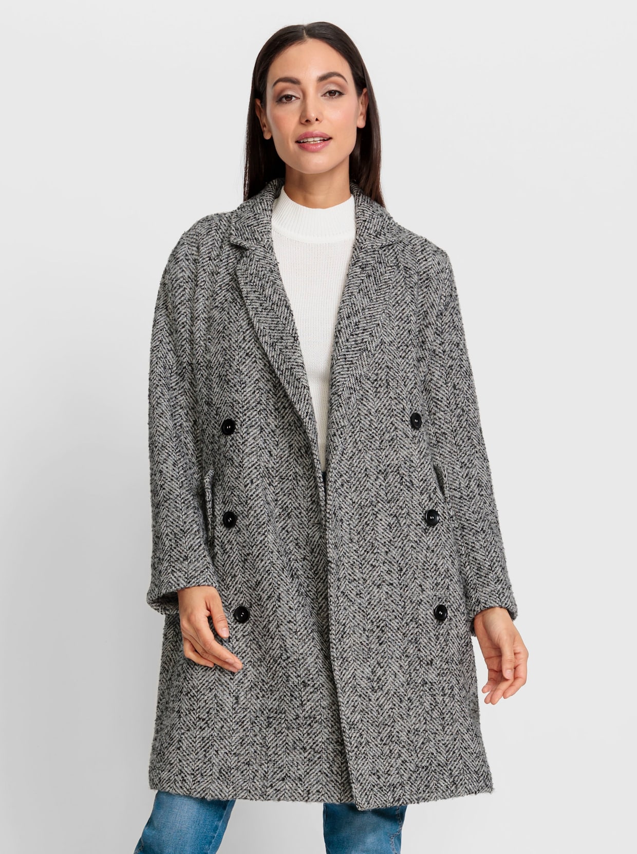 heine Manteau - noir-blanc à motifs