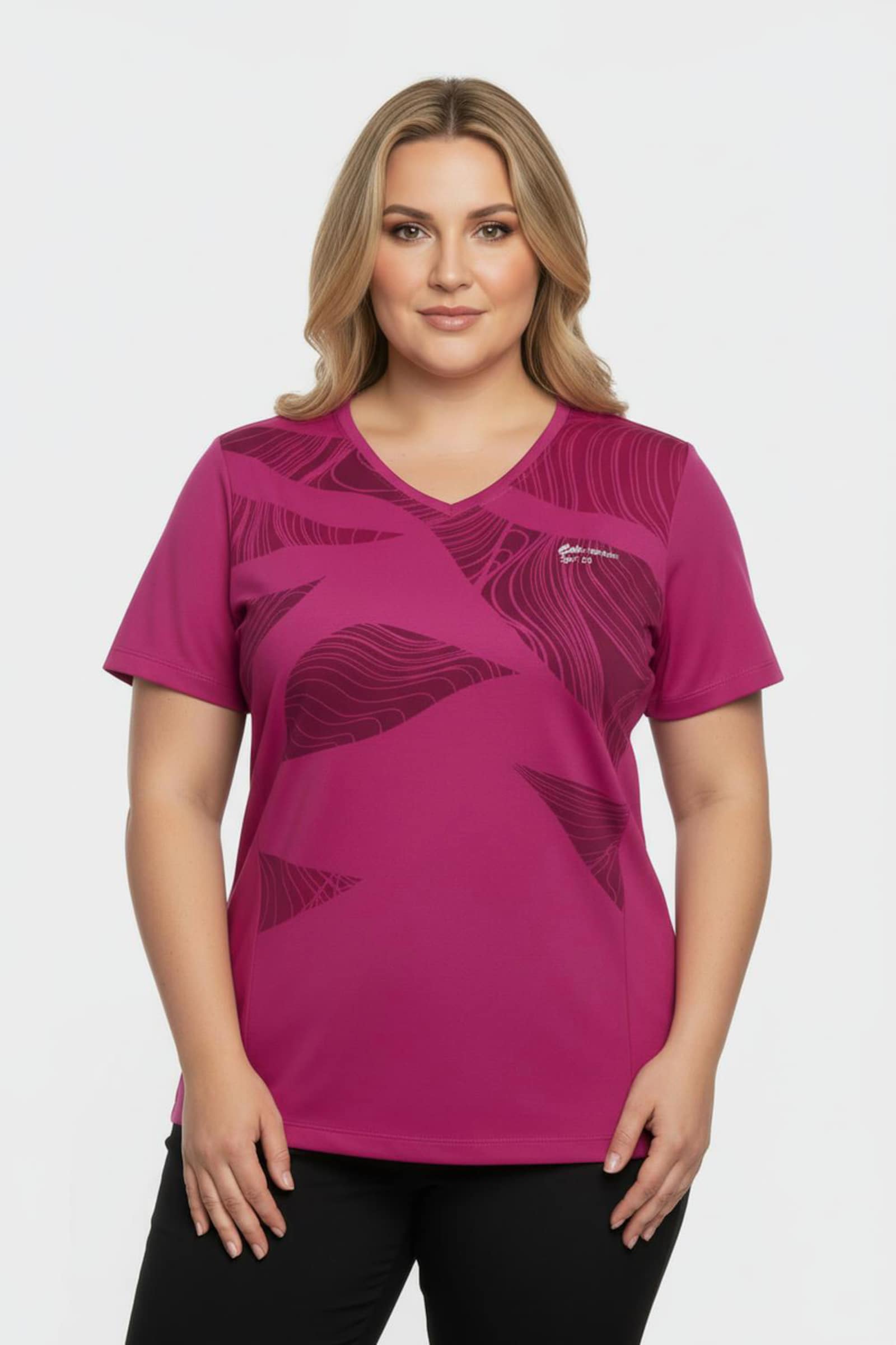 Catamaran Sports Sportshirt mit Stretch-Anteil - fuchsia-gemustert