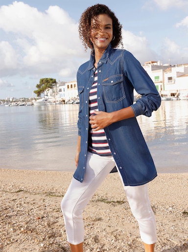 Jeansbluse - blue-stone-washed
