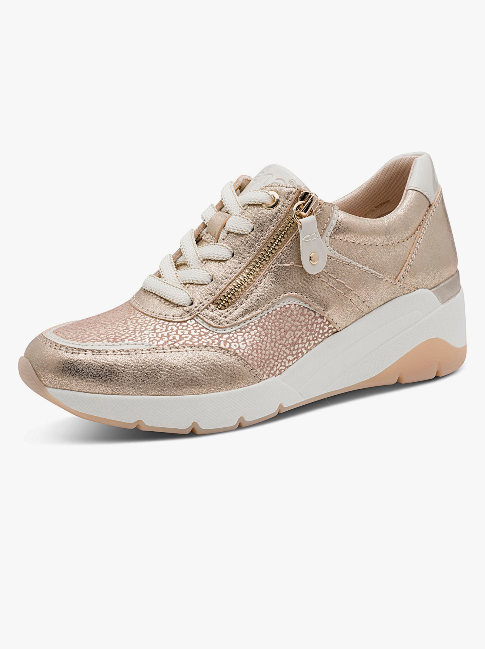 Jana Sneaker im Materialmix - goldfarben