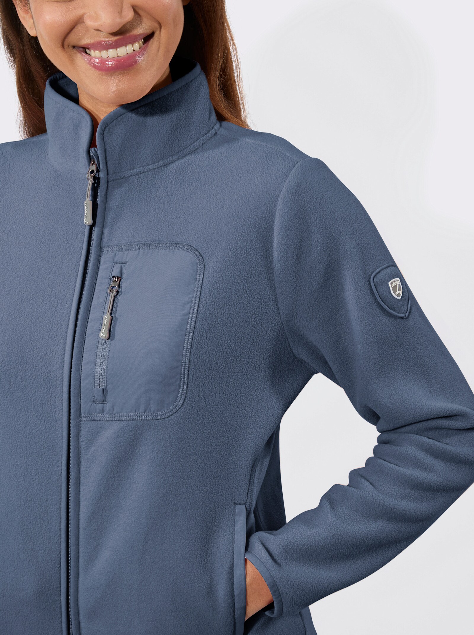 Fleecejacke mit Reißverschluss - sesam