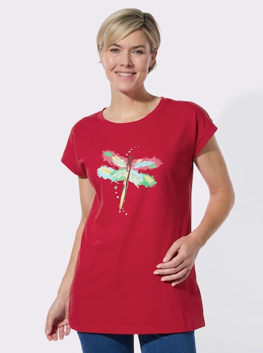 Longshirt mit Print - erdbeere