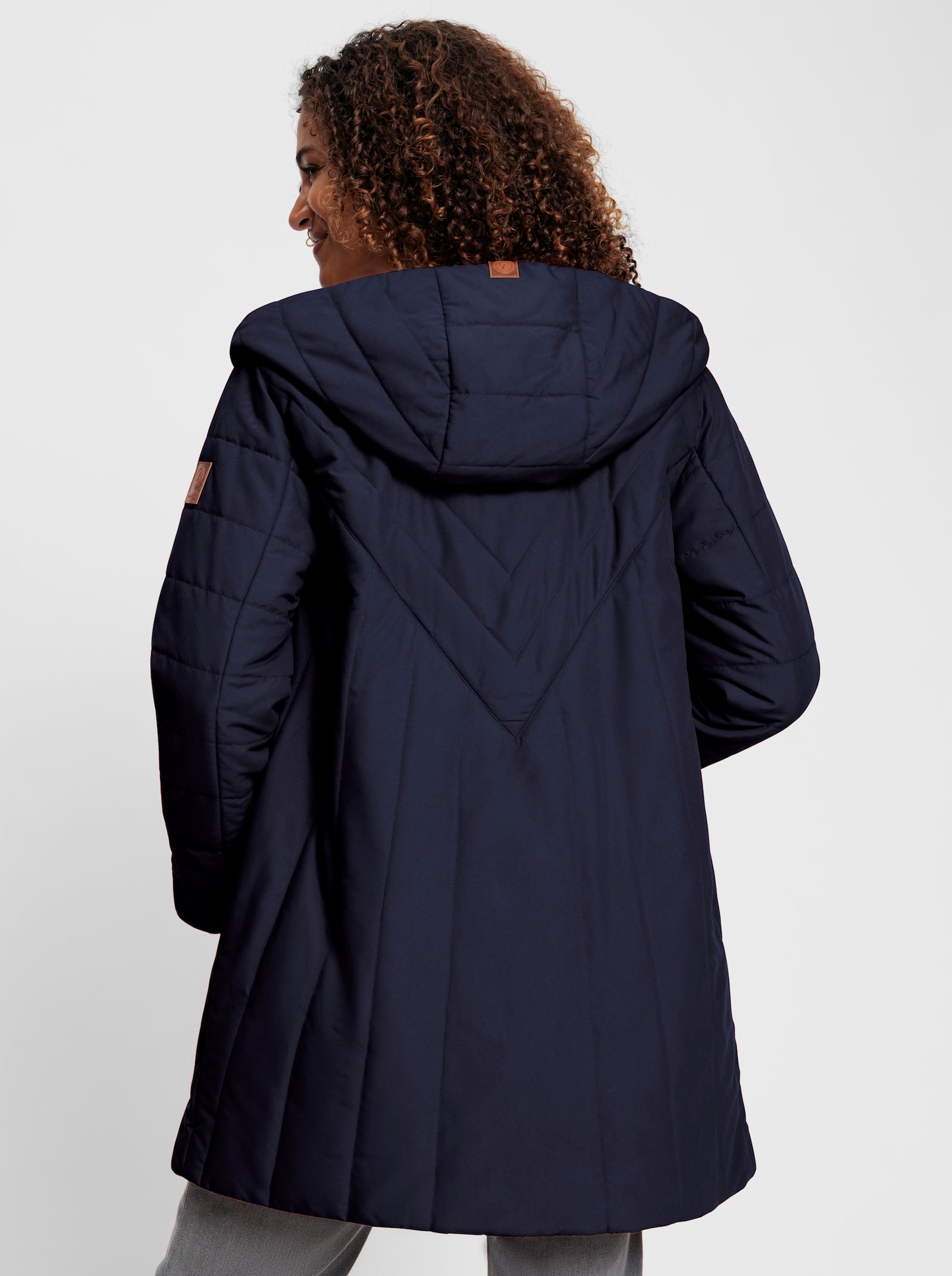  Jacke im Steppmuster-Mix, wärmend - marine-steingrau