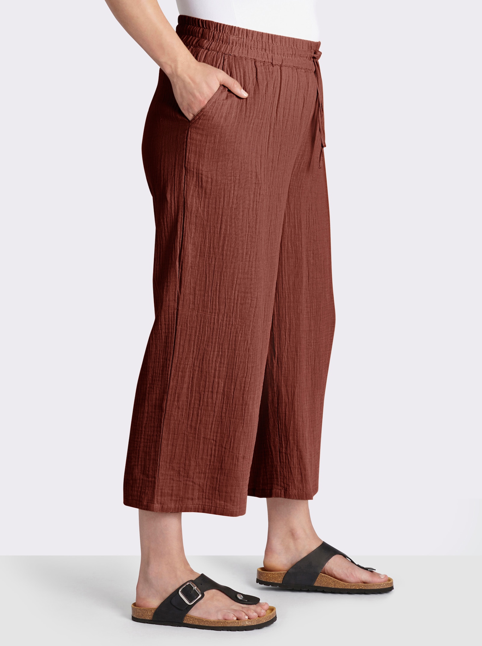 Culotte in Struktur-Qualität - rotbraun