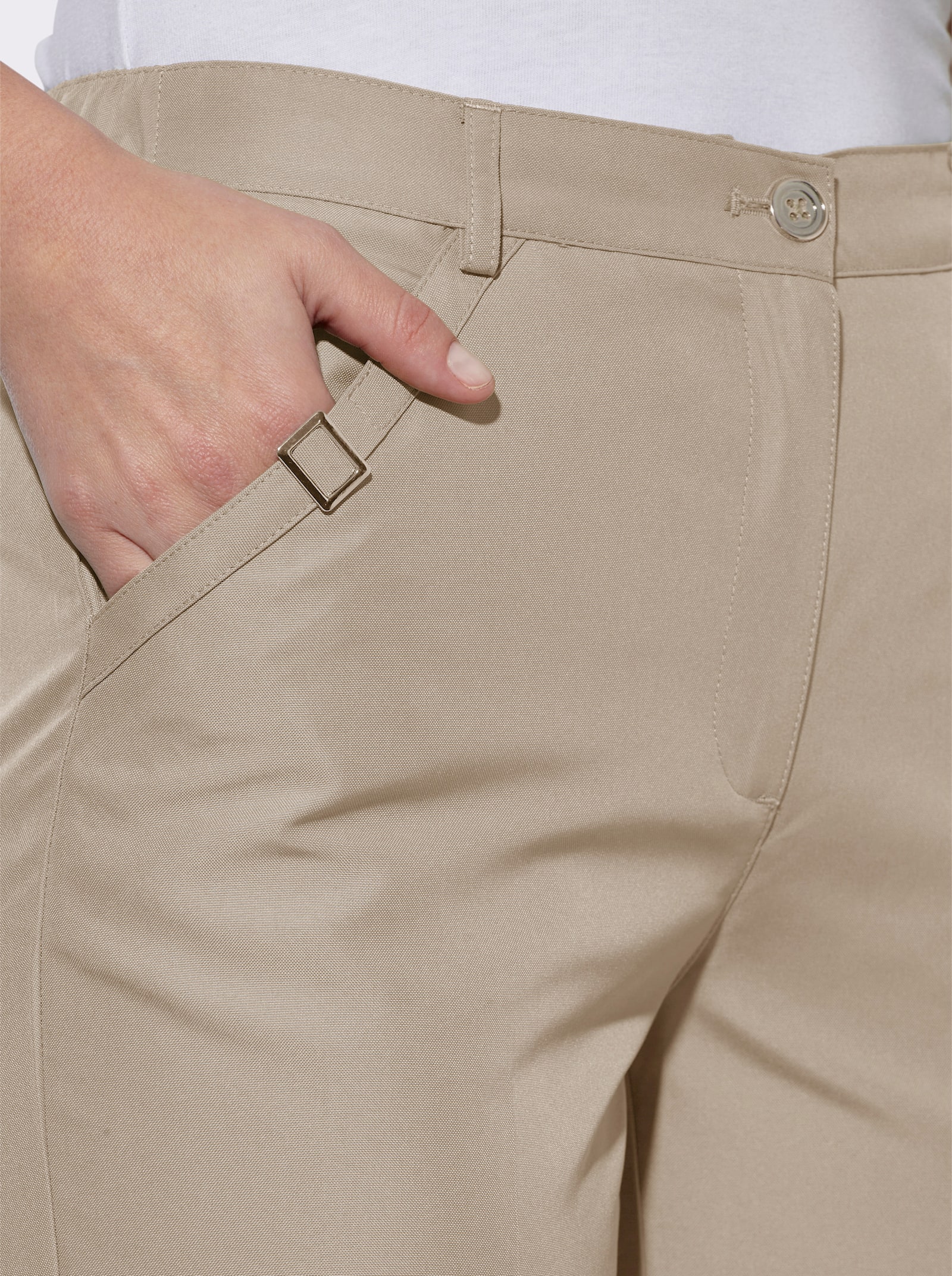 Hose mit Zierspangen - sesam
