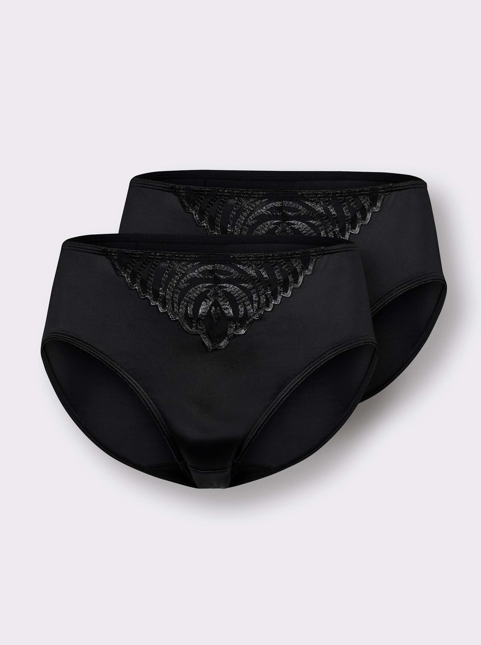 wäschepur Jazzpants mit Spitzeneinsatz vorne - 2x schwarz