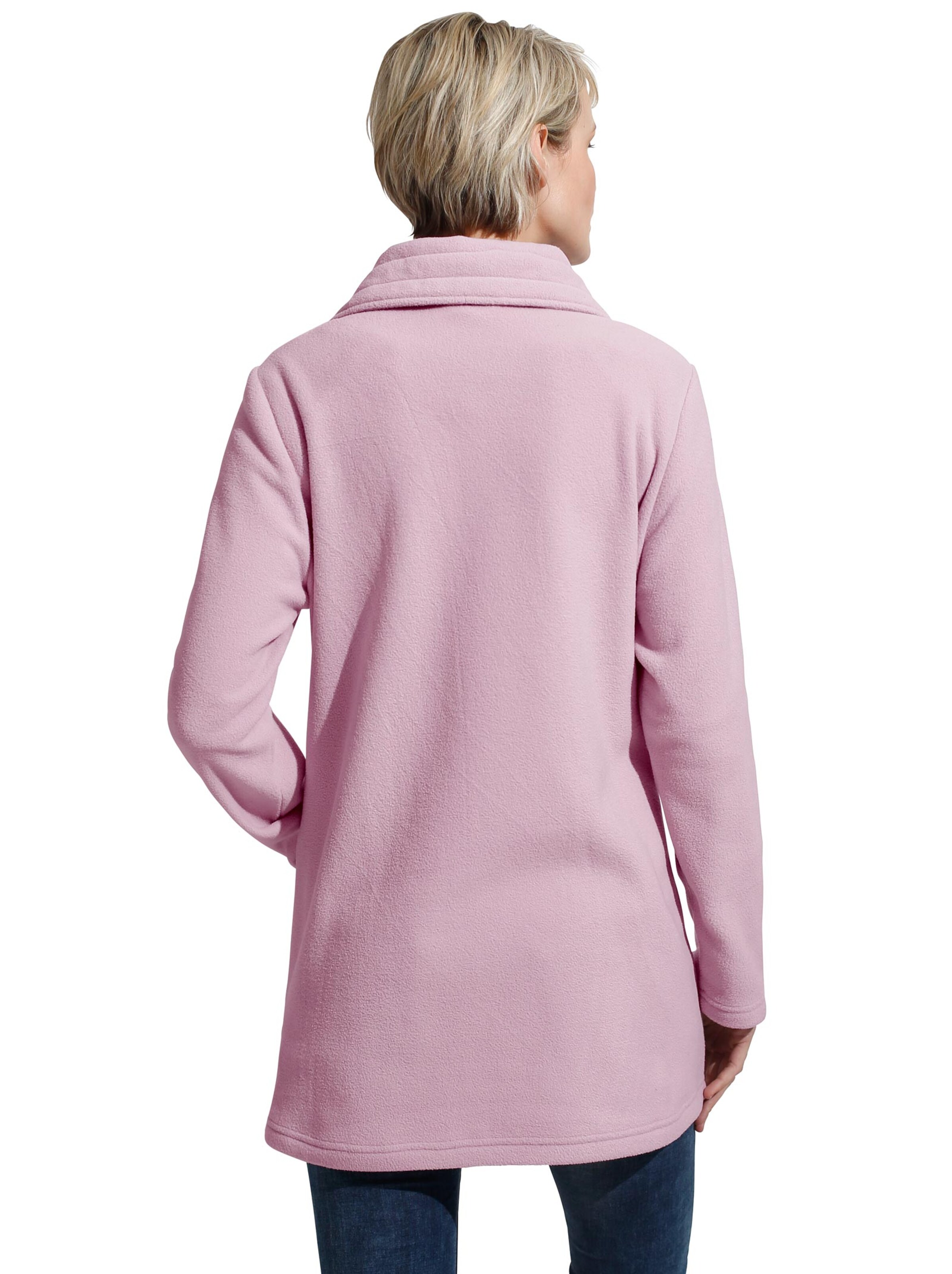 Long-Fleecejacke - rosé