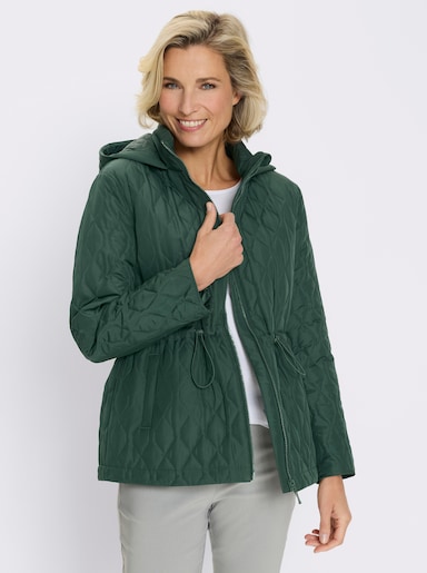 Steppjacke mit verstellbarem Tunnelzug in der Taille - moos