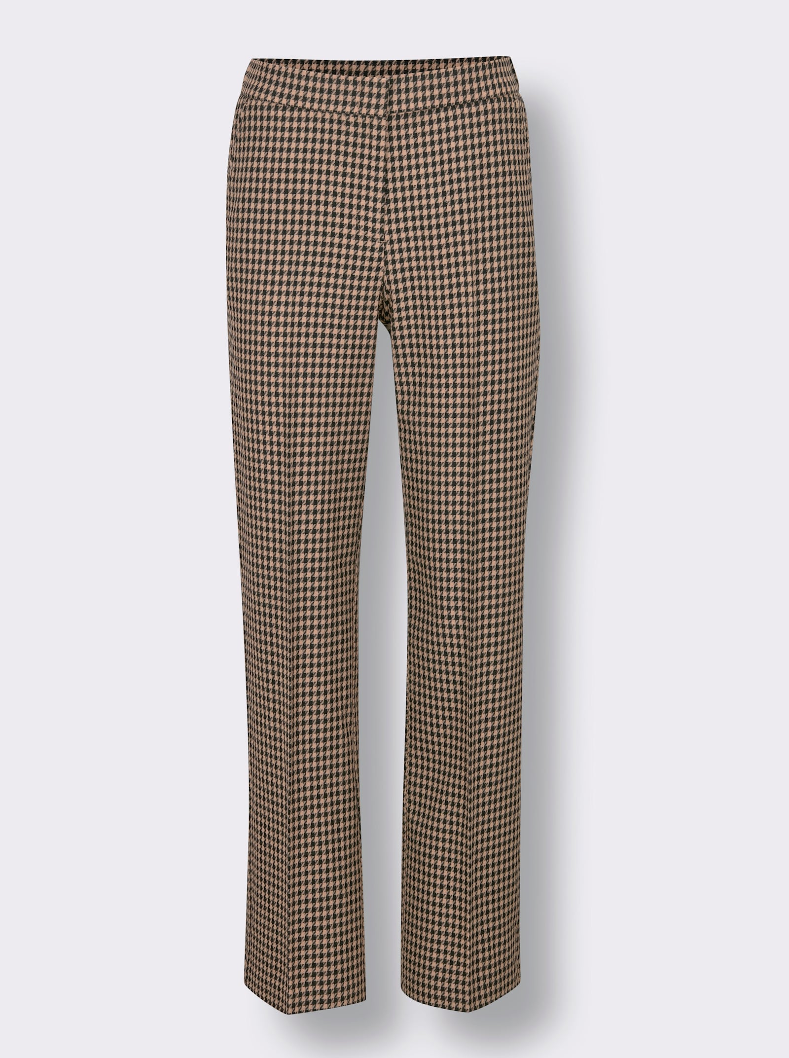 CREATION L PREMIUM Wollhose mit Bügelfalte - schwarz-camel-gemustert