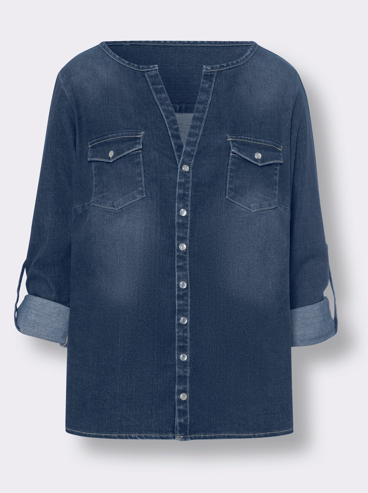 heine Jeansbluse - blue-stone-washed