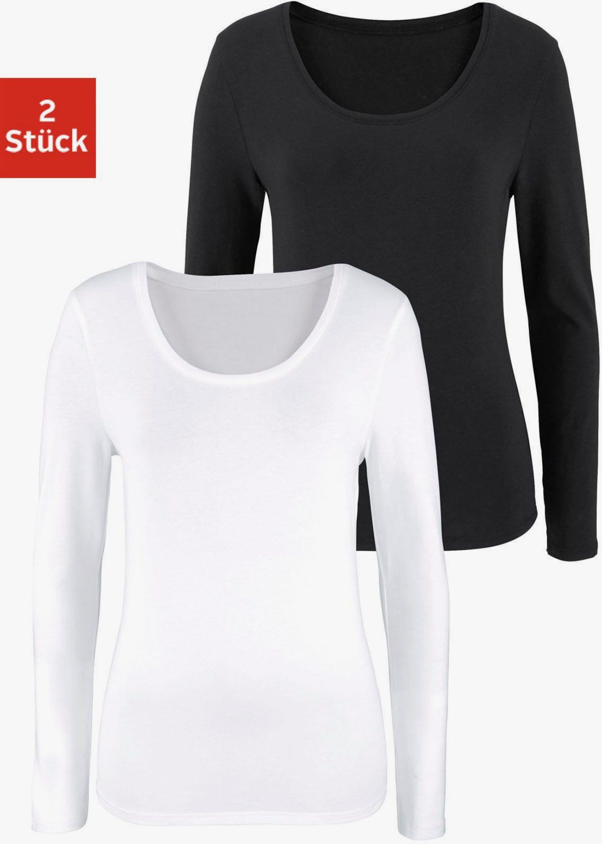 Vivance Shirt met lange mouwen - zwart, wit