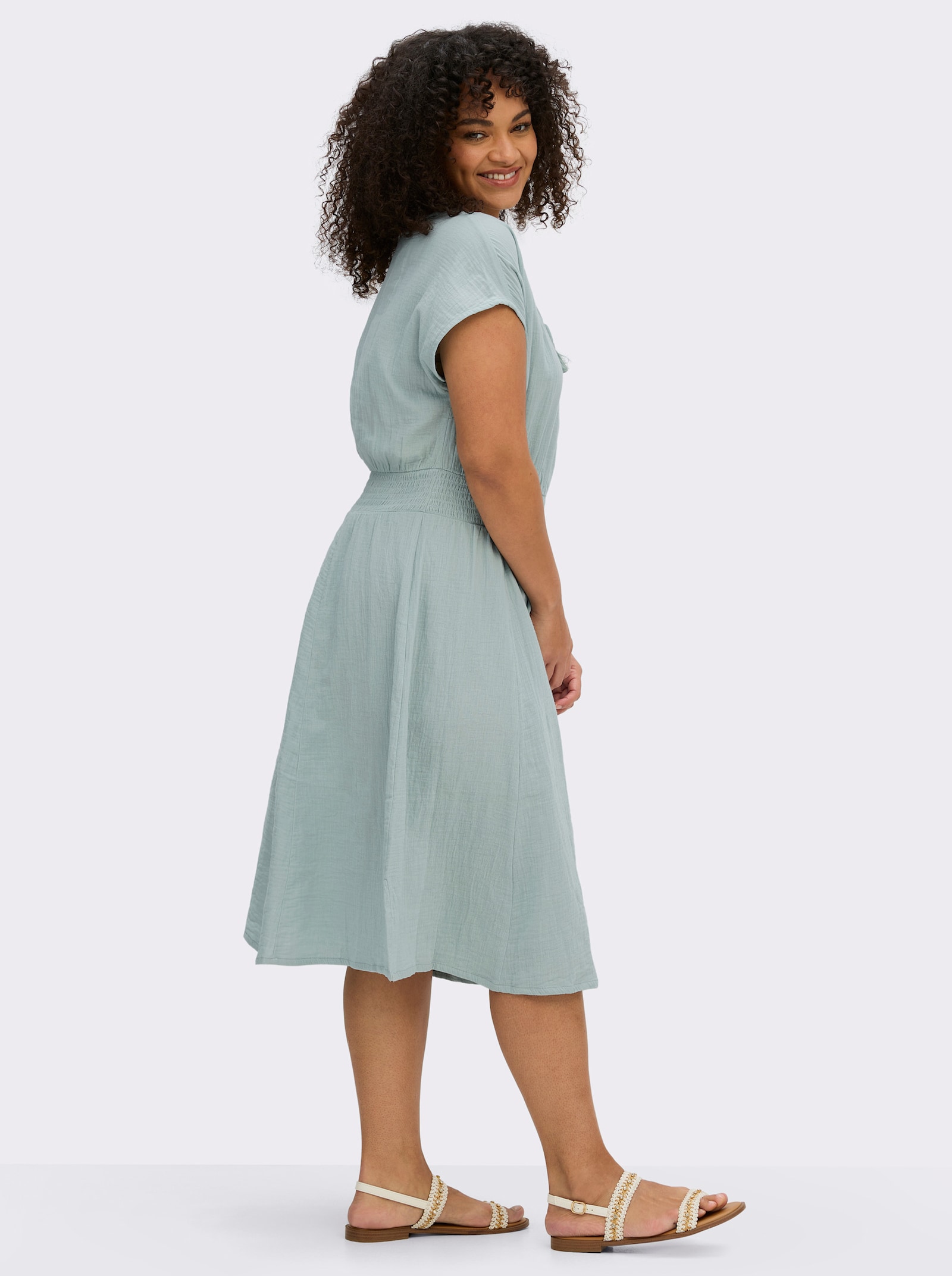 sheego Sommerkleid aus Musselin - kalkmint