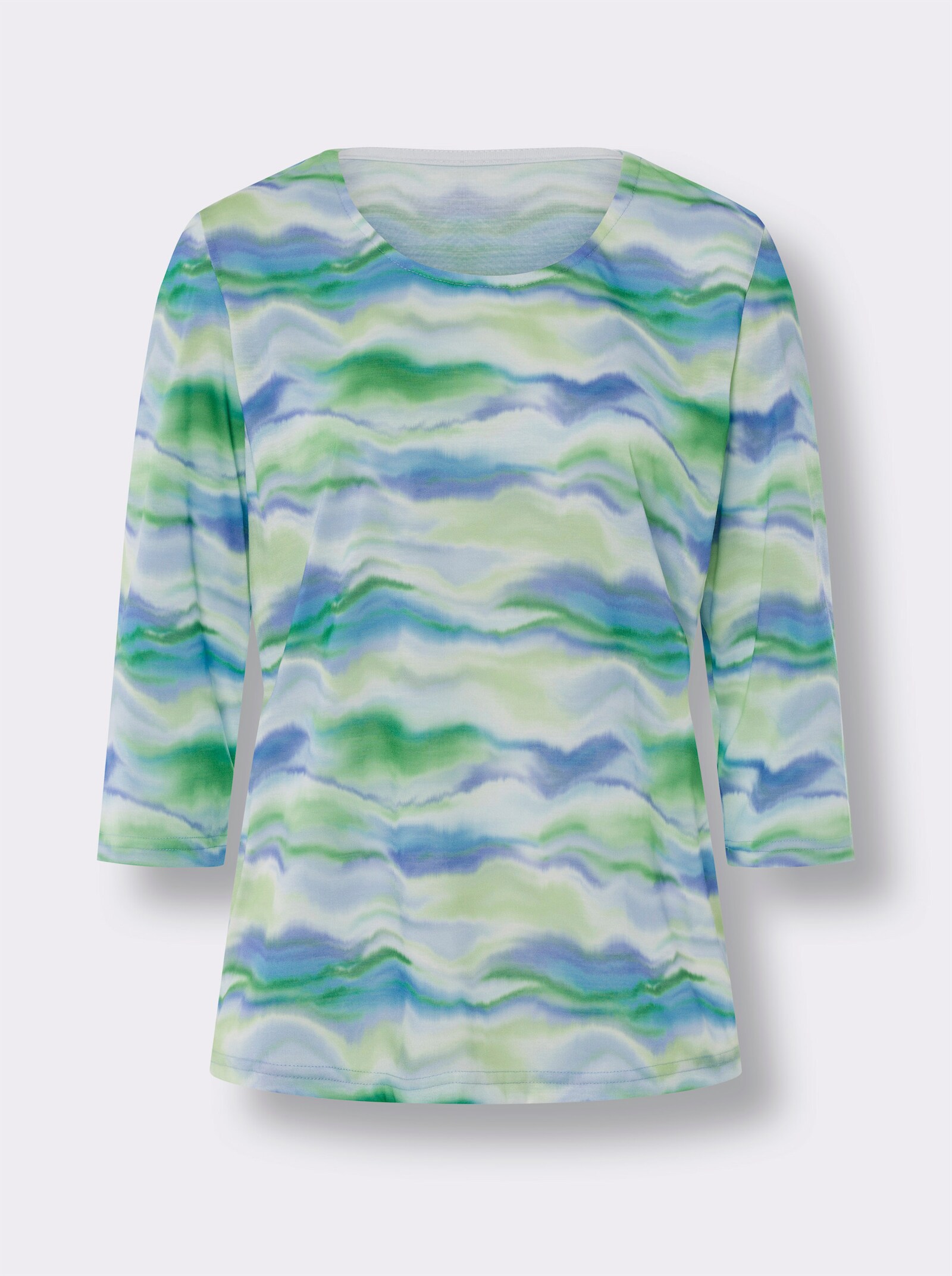 Shirt met 3/4-mouwen en print - appel/aqua bedrukt