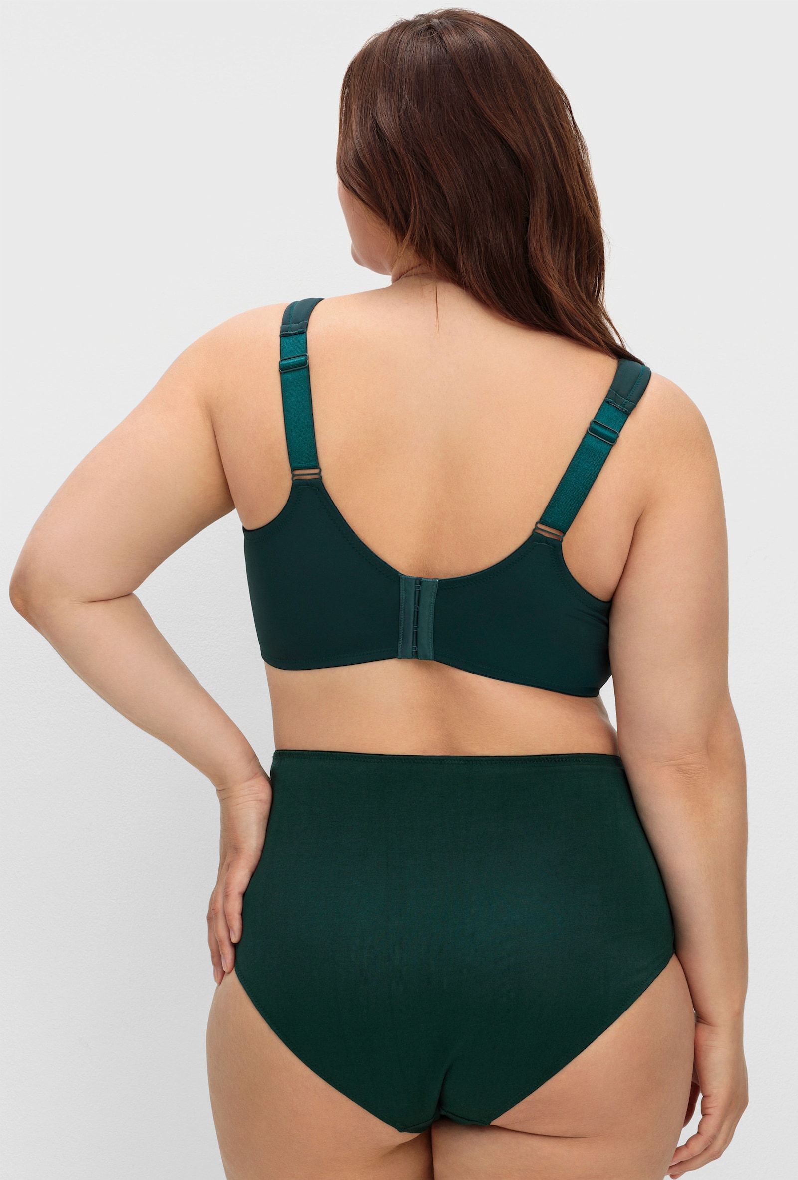 sheego Bügel-BH mit nahtlosen Cups - tiefgrün