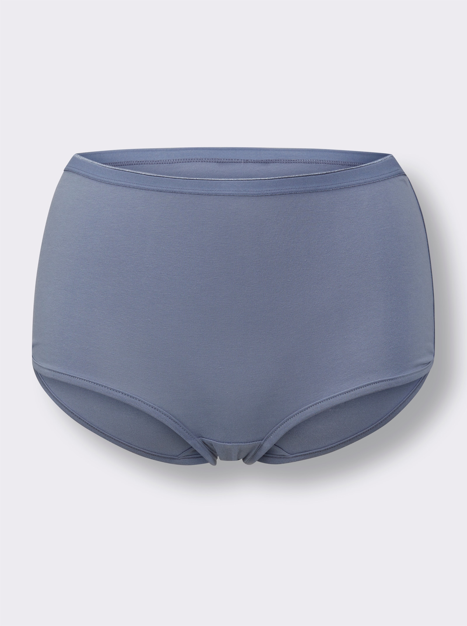 Hipster mit elastischem Softgummi-Bund - 2x taubenblau-bedruckt + 1x taubenblau