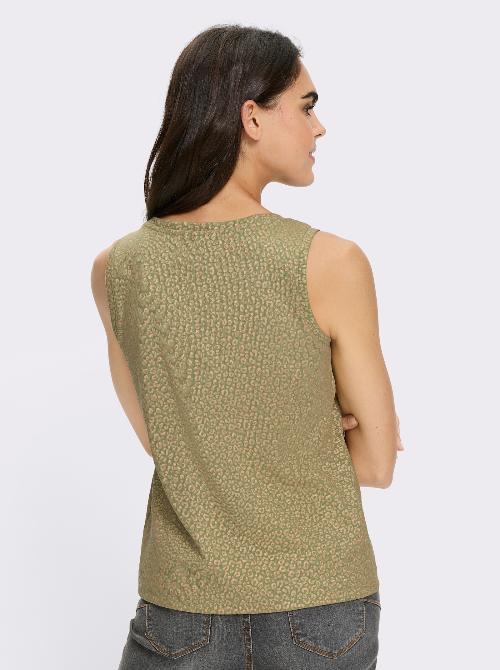 heine Shirttop mit Leo-Dessin - schilf-bedruckt