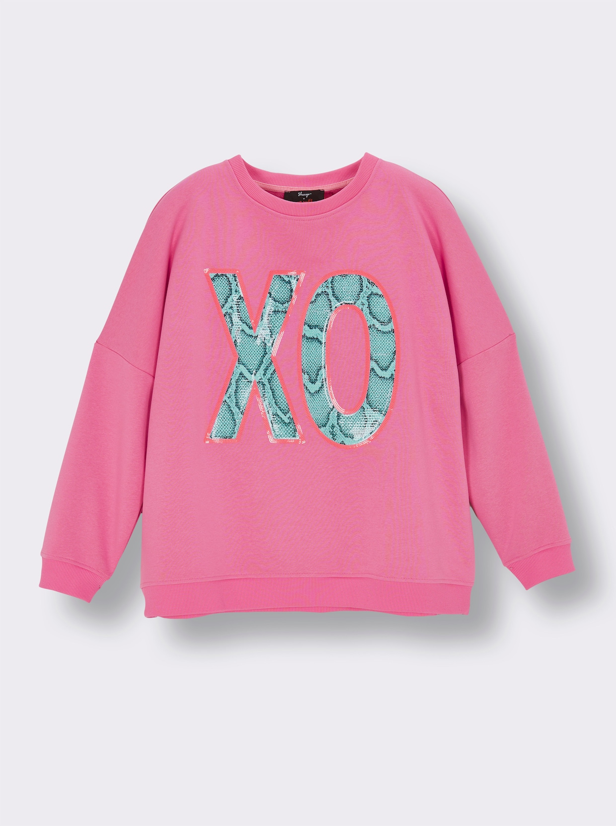 sheego loves miss goodlife Sweatshirt mit Front- und Rückenprint - altrosa-pink-bedruckt