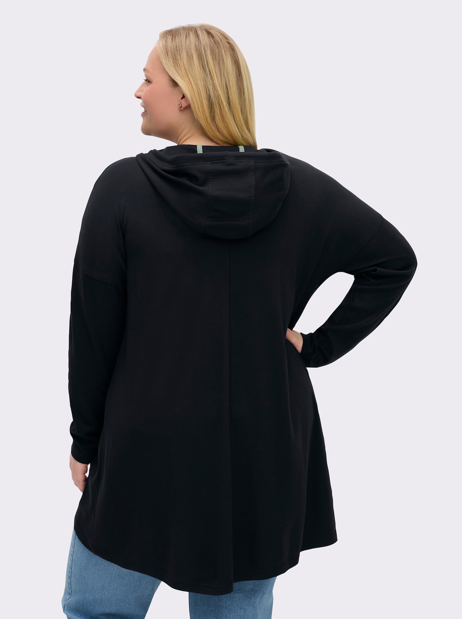 sheego Sweatshirt in A-Linie - tiefblau