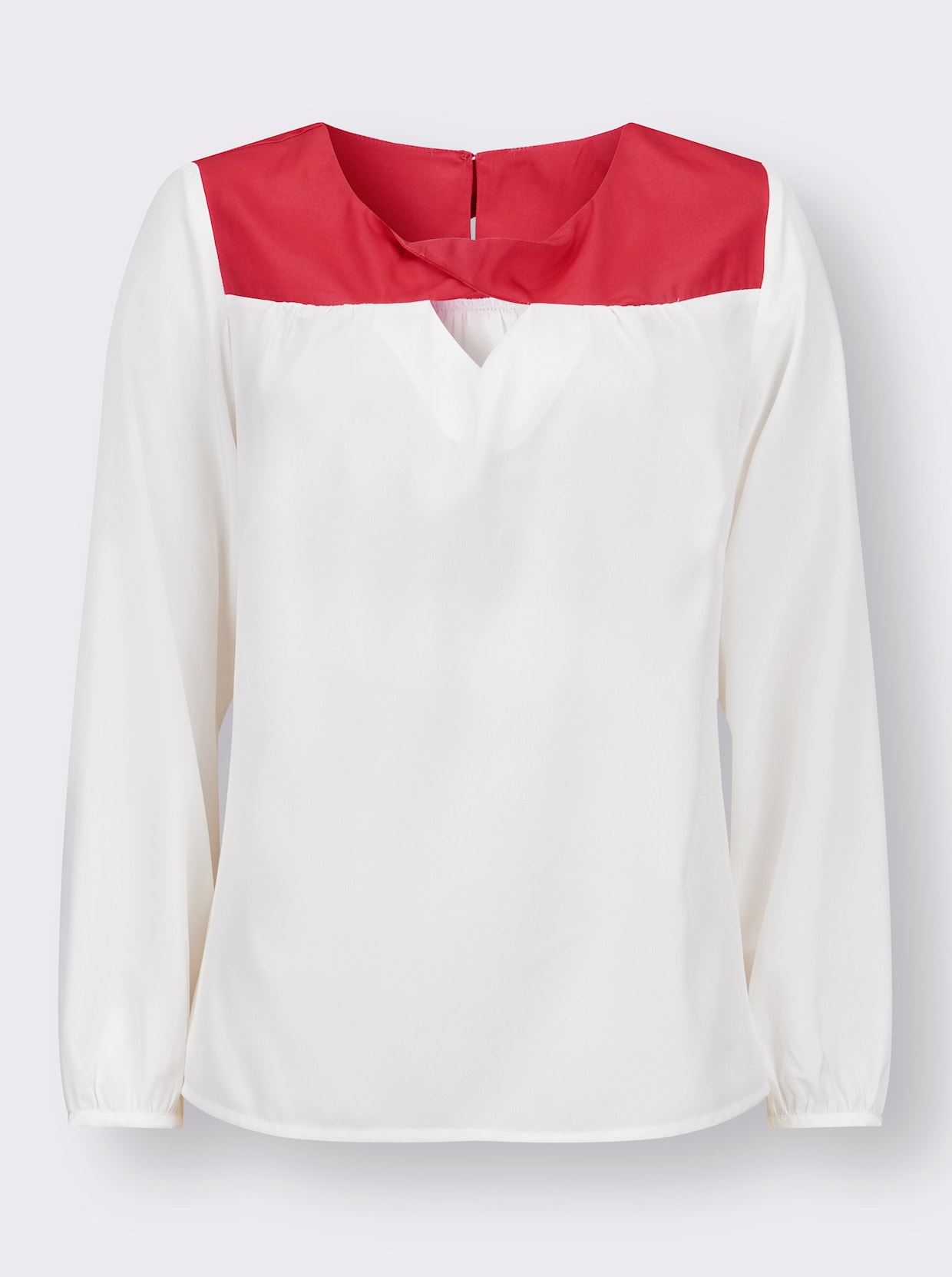 Comfortabele blouse - wit/langoustine