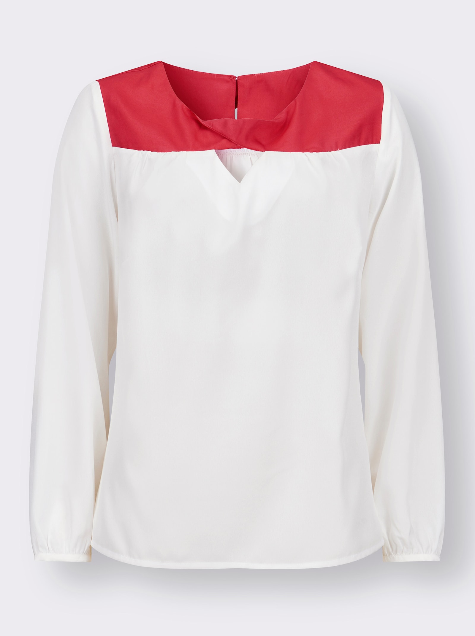 Comfortabele blouse van onderhoudsarm materiaal - wit/langoustine