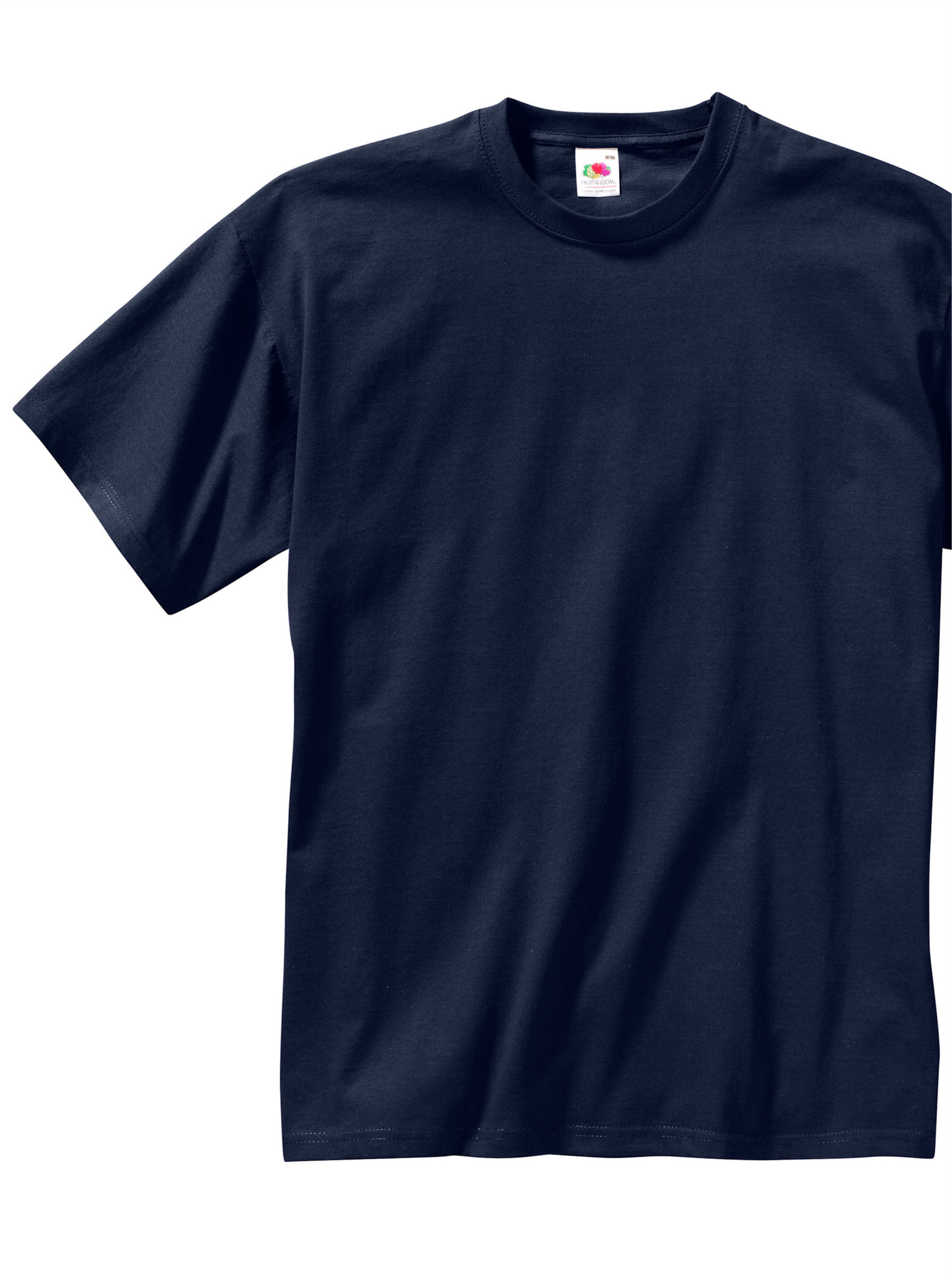 Rundhals Shirt günstig Kaufen-Shirt in dunkelblau + weiß von Fruit of the Loom. Shirt in dunkelblau + weiß von Fruit of the Loom <![CDATA[Im praktischen Doppelpack: Shirt von Fruit of the Loom. Für Sie und Ihn mit Rundhals-Ausschnitt.]]>. 