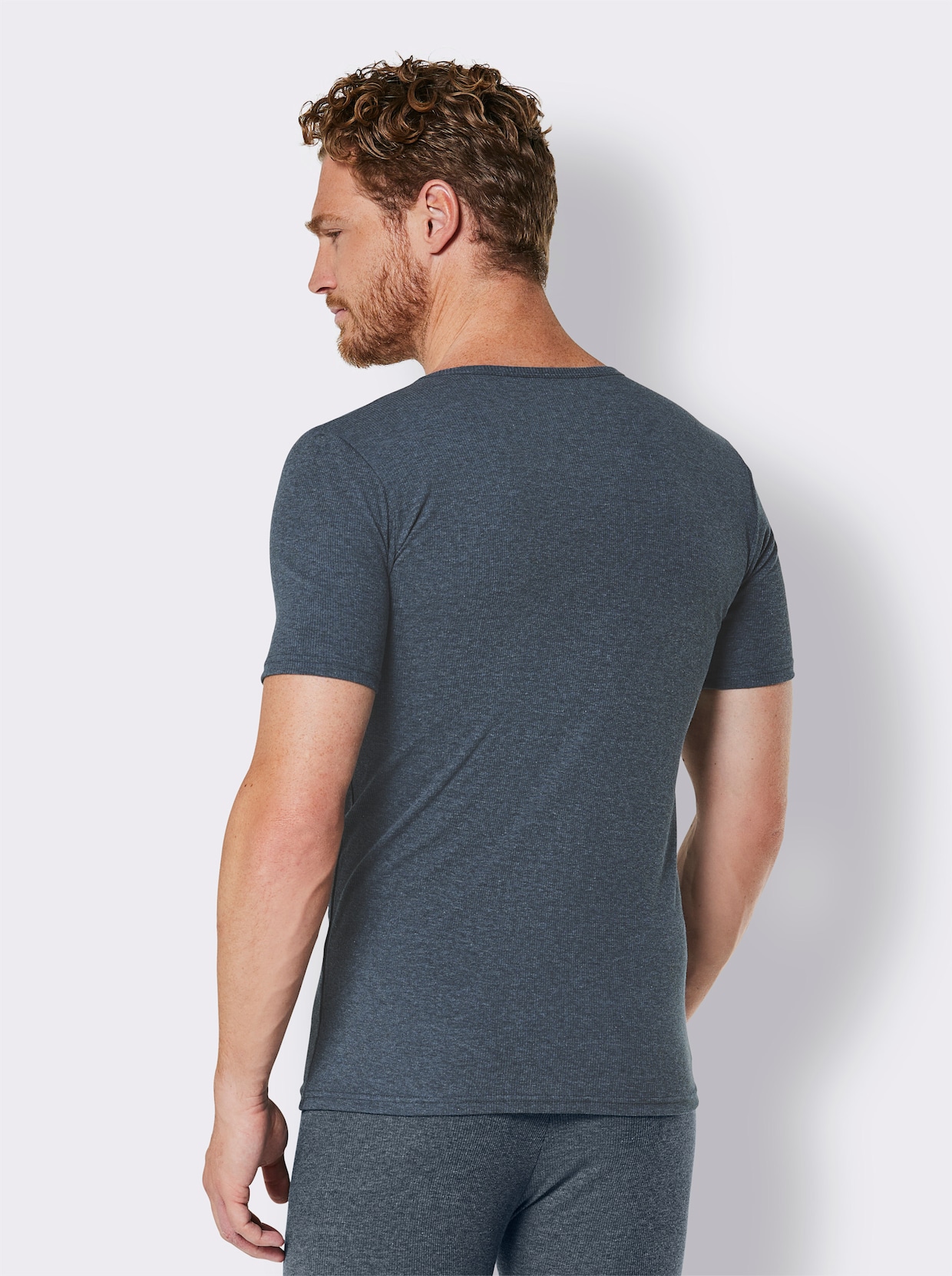 wäschepur men Shirt - jeansblauw gemêleerd