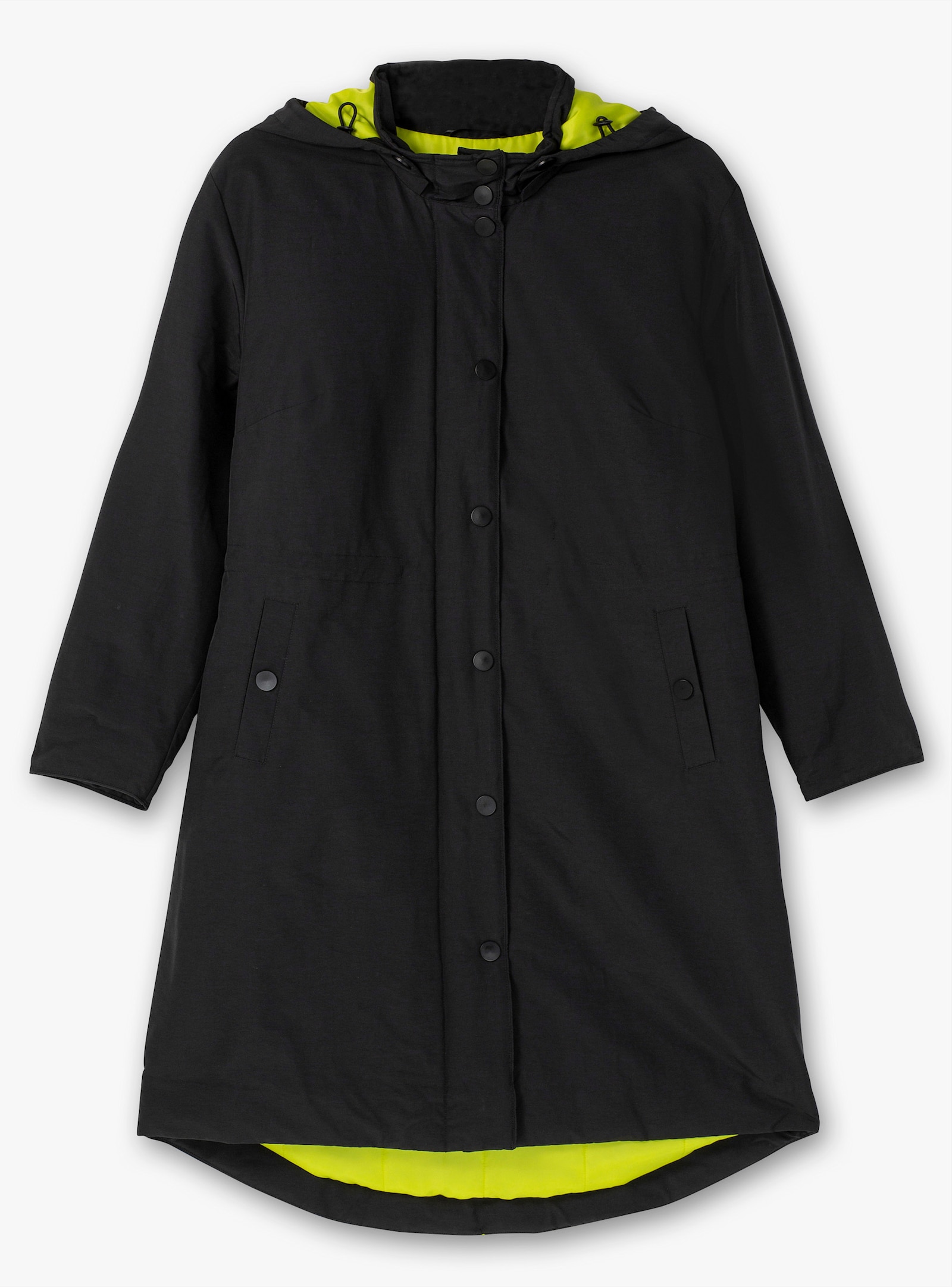 sheego Parka avec doublure contrastée - noir