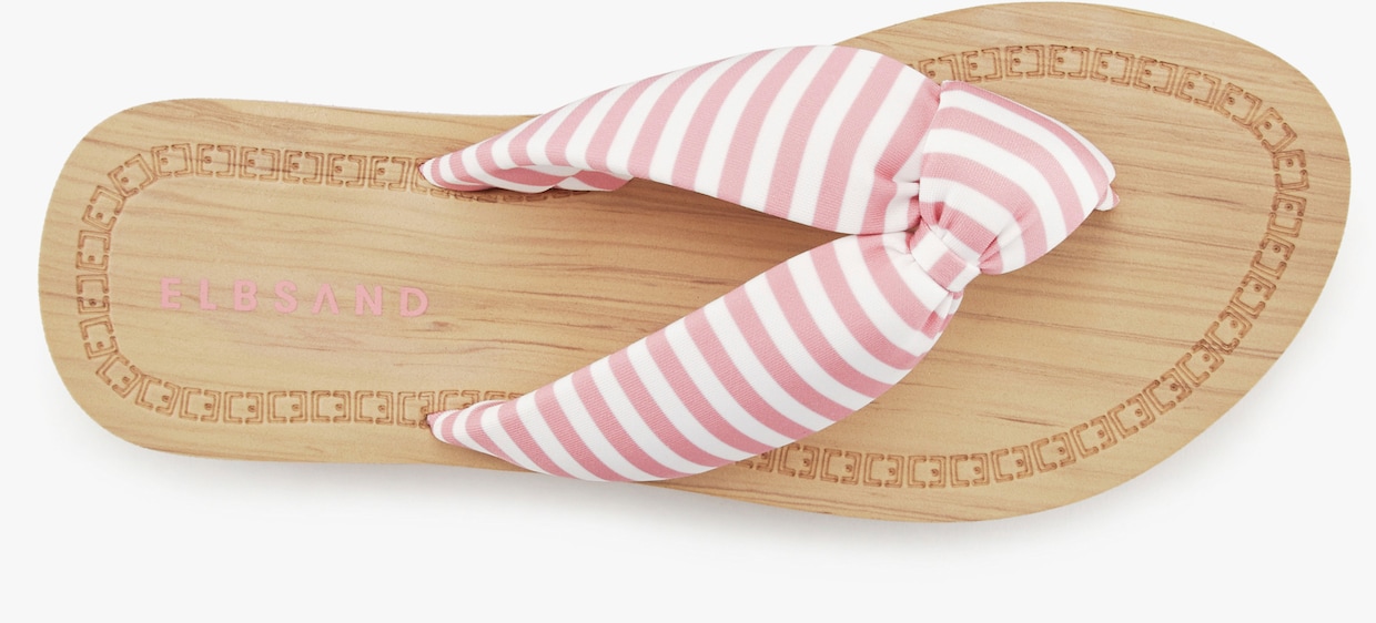 Elbsand Badslippers - roze gestreept