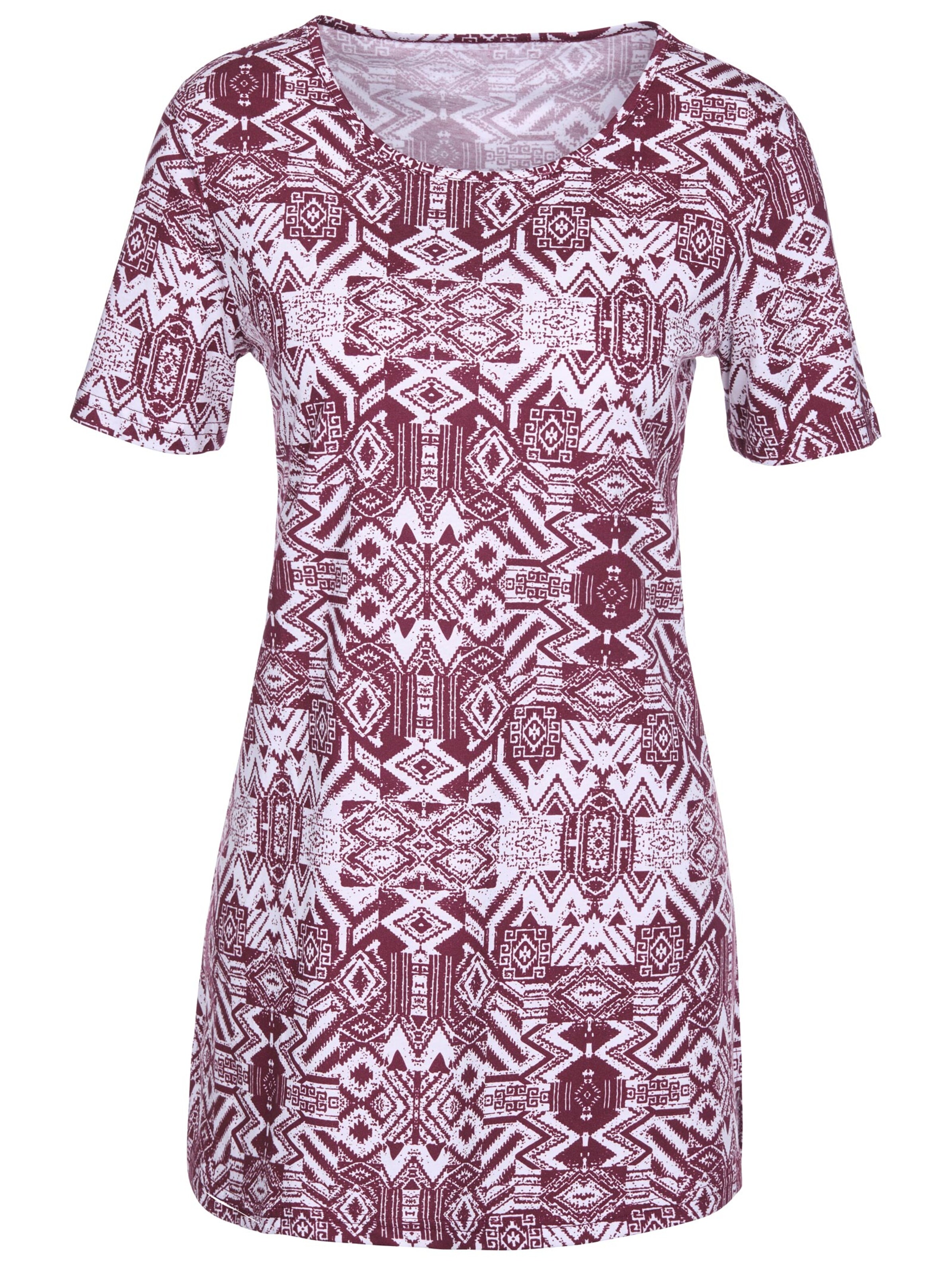 Longshirt - bordeaux-bedruckt