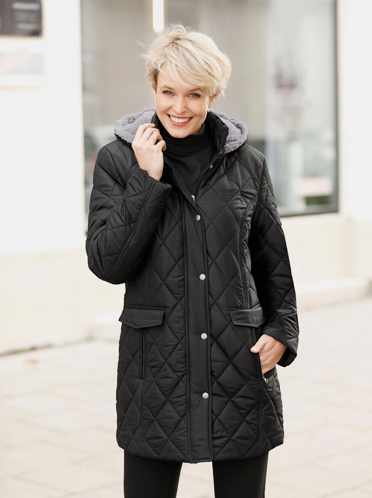 Longjacke - schwarz