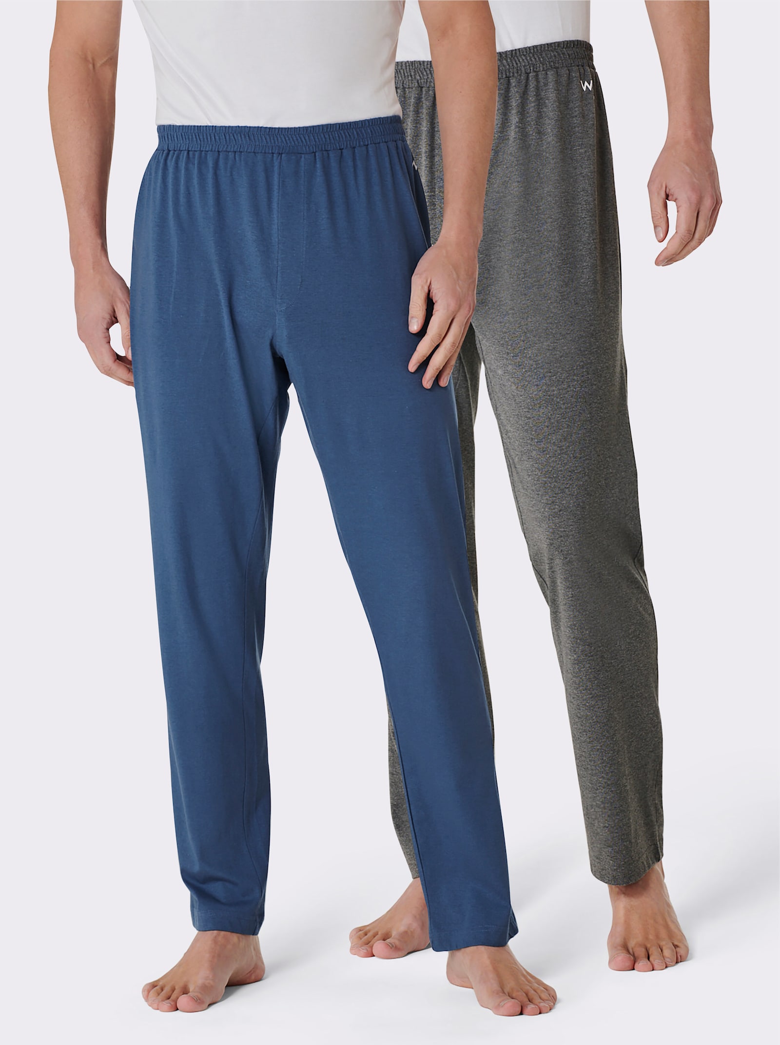 wäschepur men Lange broeken - jeansblauw + antraciet gemêleerd