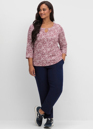 Print-Shirt - bordeaux-bedruckt