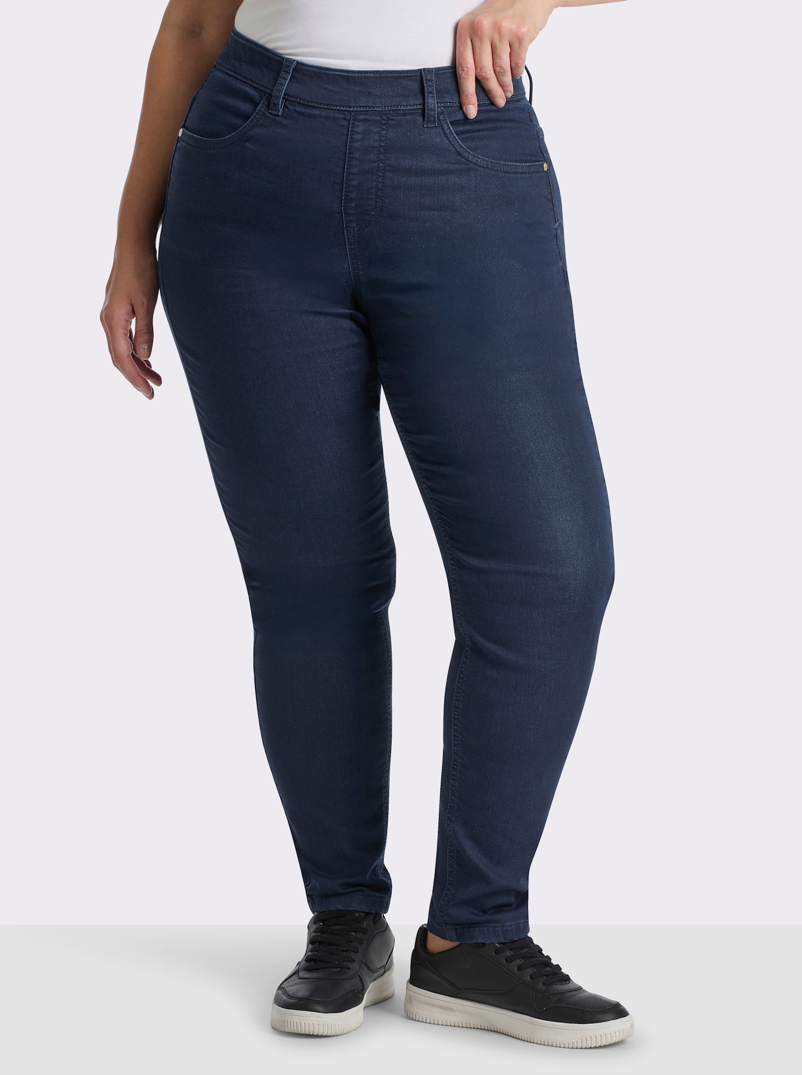 sheego Jeggings mit Dehnbund - dark blue