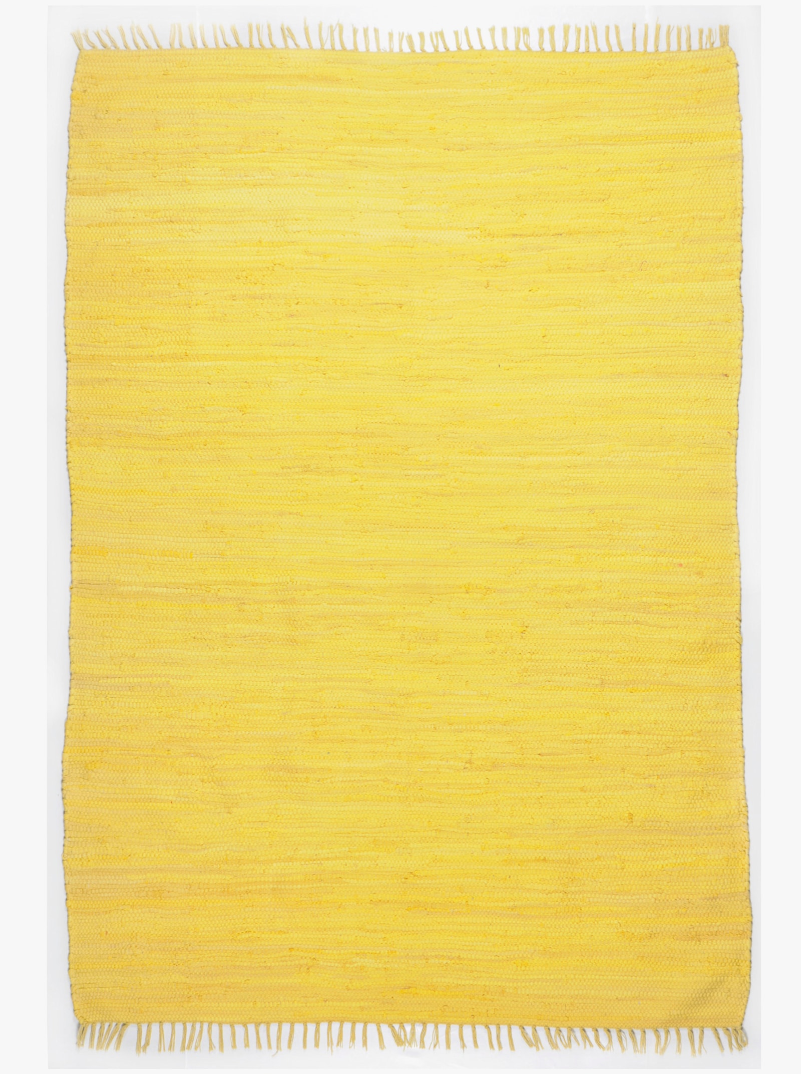 Theko Handwebteppich - gelb