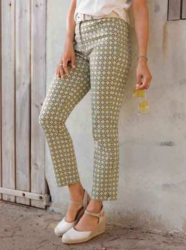 Bengalinhose - sand-limone-bedruckt