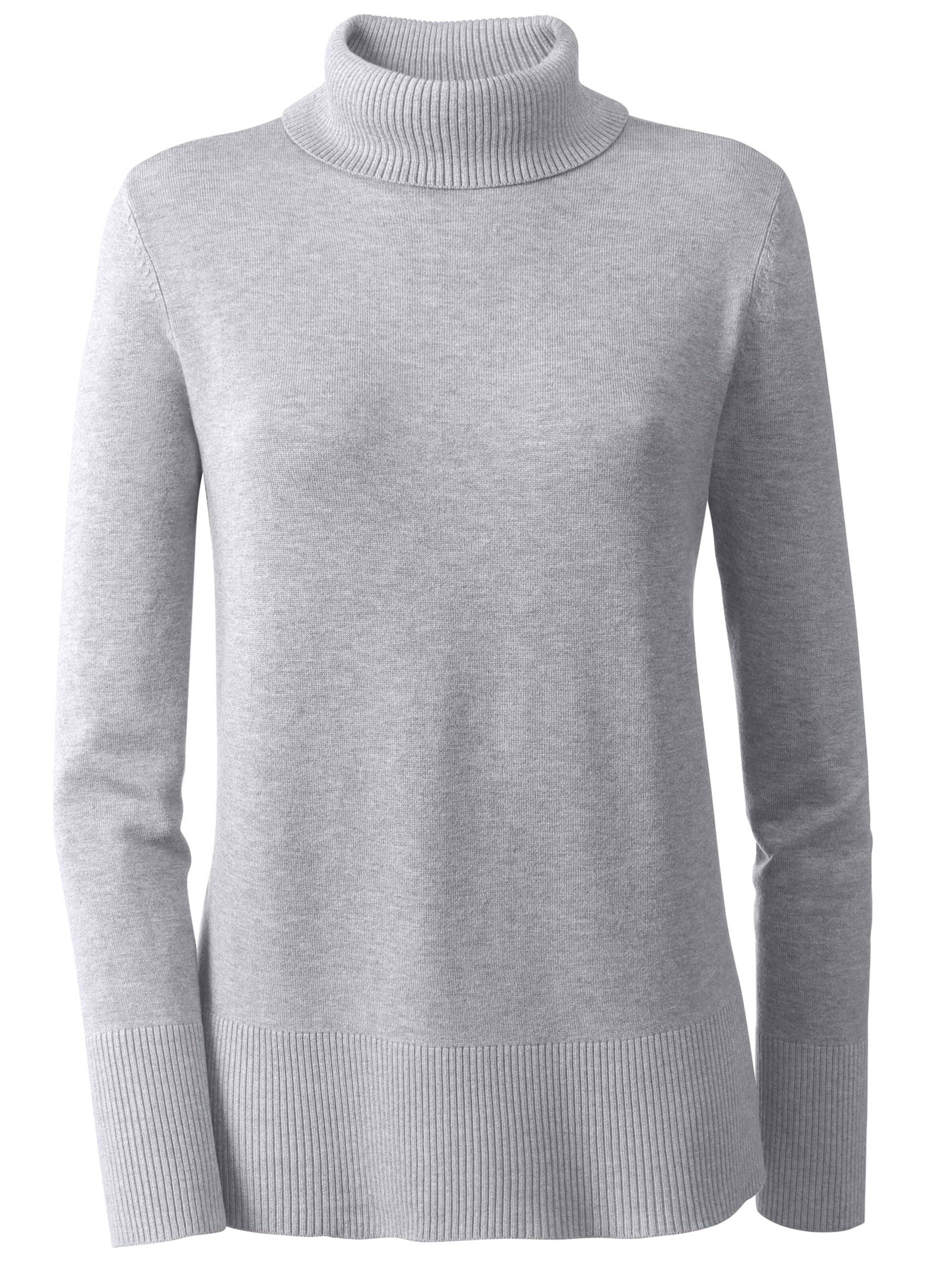 Rollkragen-Pullover - grau-meliert