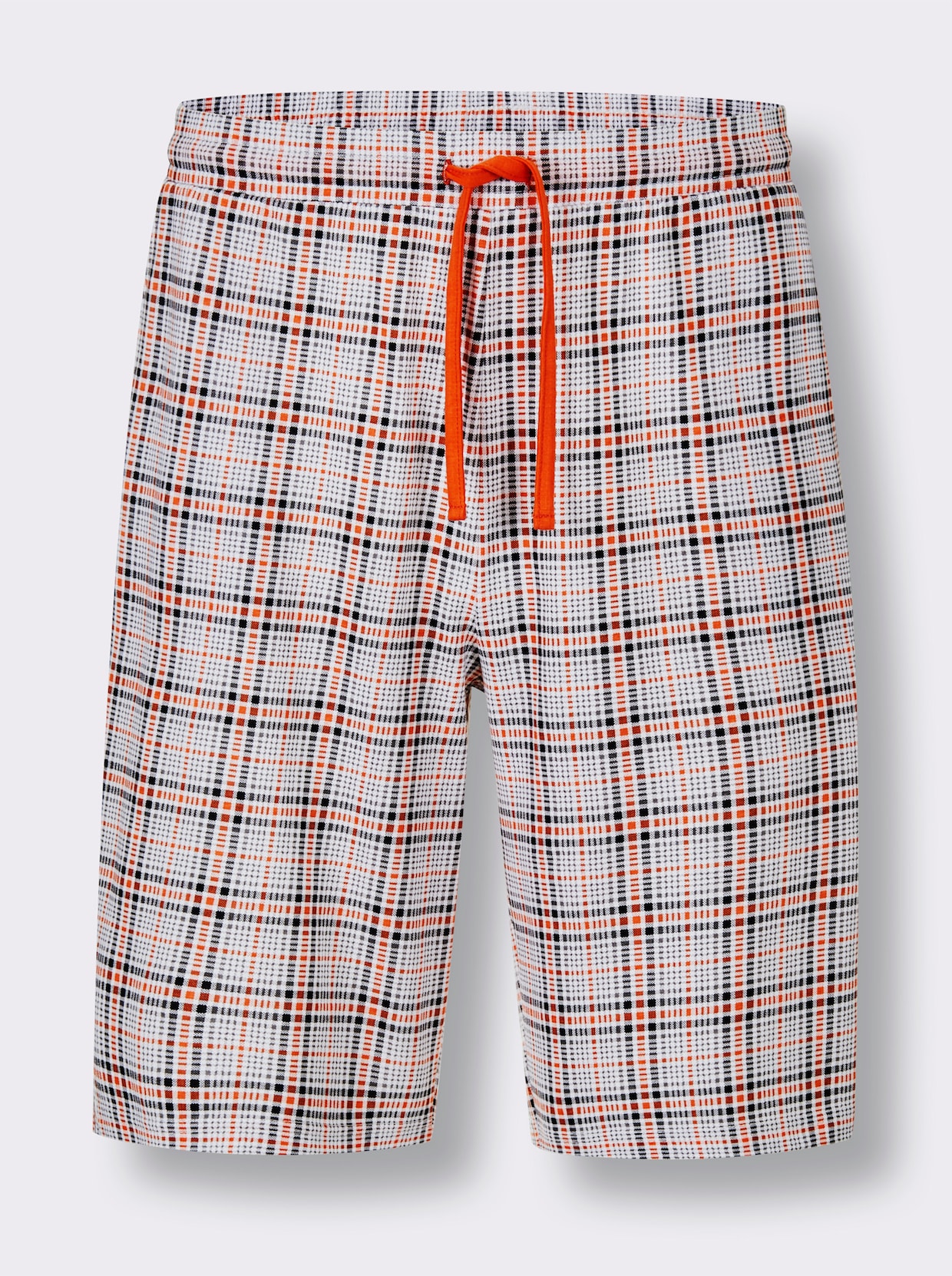 wäschepur men Shortama - oranje/grijs geruit