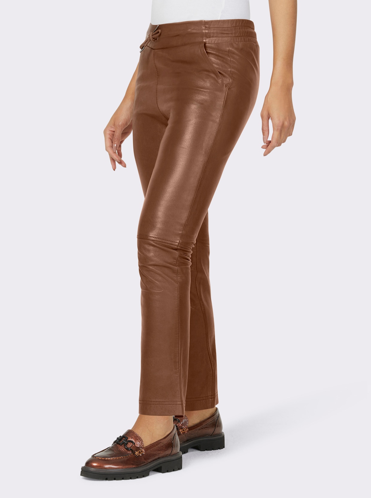 Leren broek - cognac