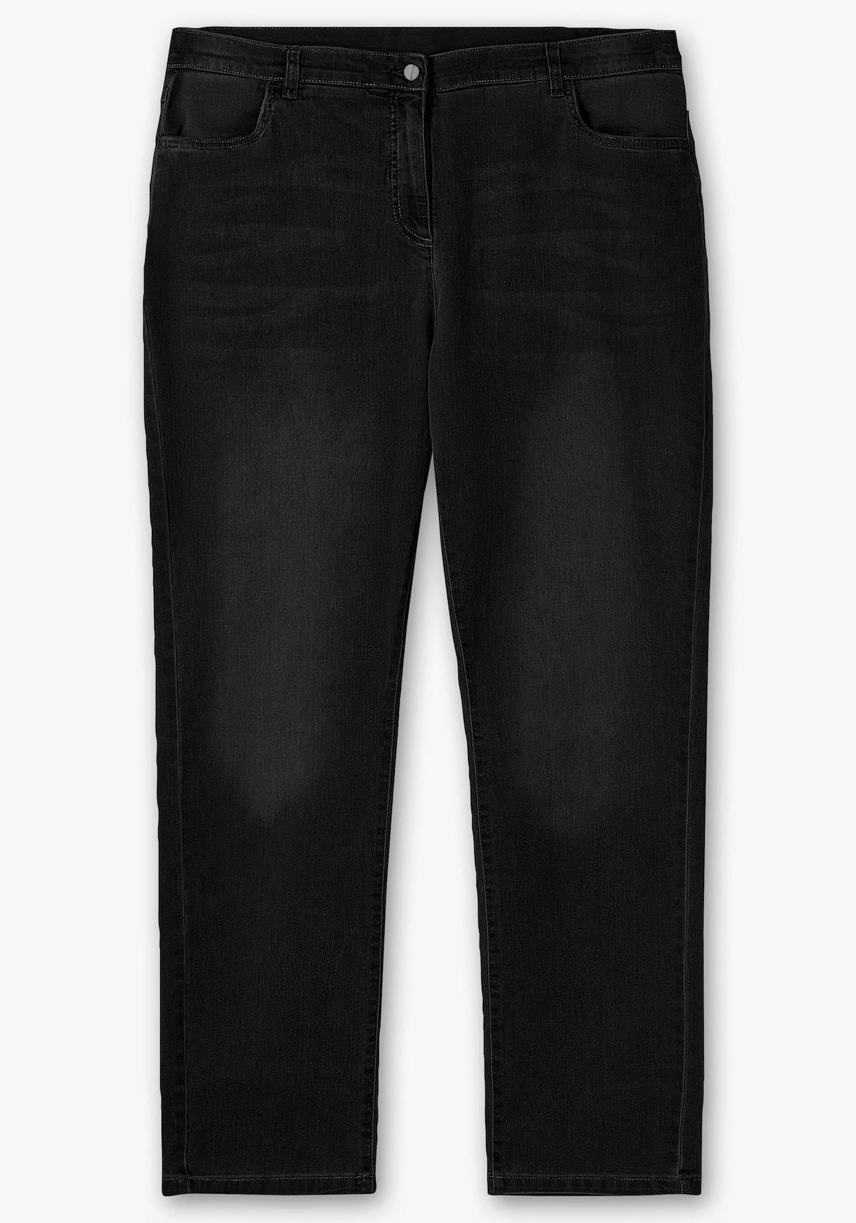 High-waist-Jeans - black denim