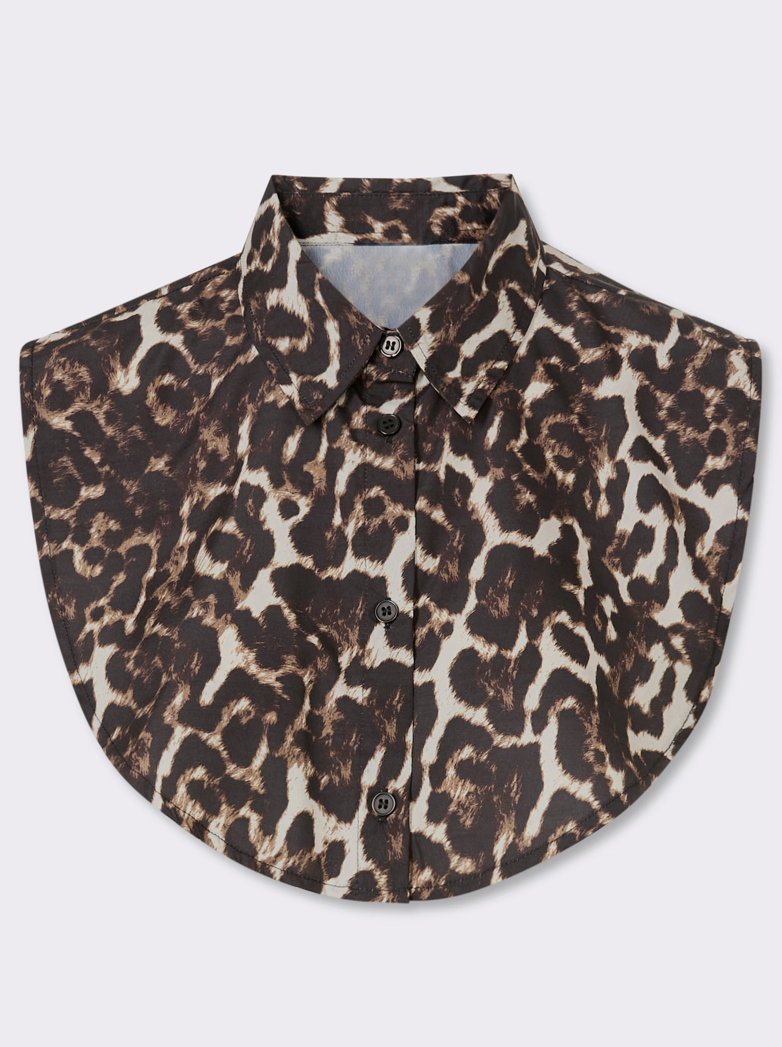 Blusenkragen mit Leo-Muster - braun-schwarz-bedruckt