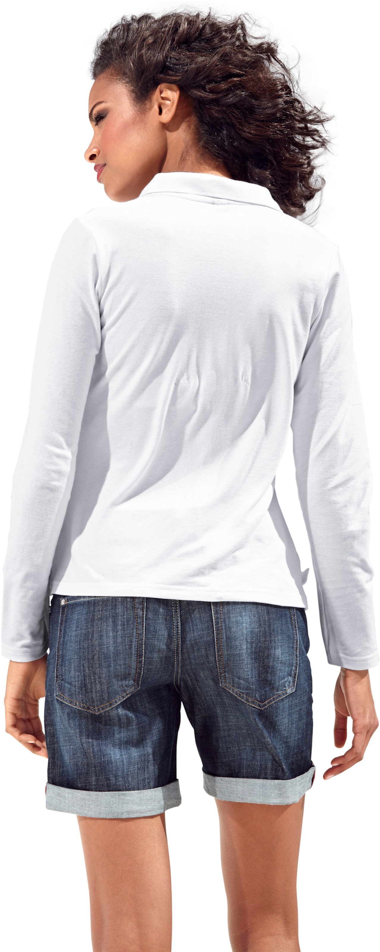 Lang Shirt  günstig Kaufen-Poloshirt in weiß von heine. Poloshirt in weiß von heine <![CDATA[Poloshirt Klassischer Langarm-Polo. Tolles Basic, ob solo oder als Kombipartner. Figurnahe, leicht taillierte Form. Herrlich weiche, sommerliche Pikee-Qualität.]]>. 