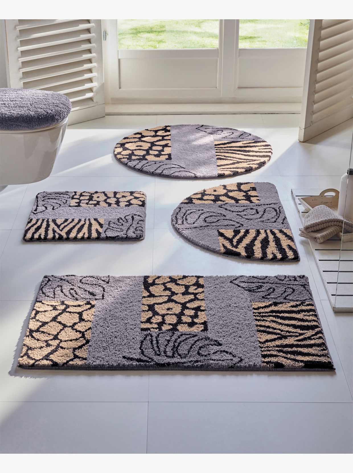 Kleine Wolke Tapis de bain - gris-taupe