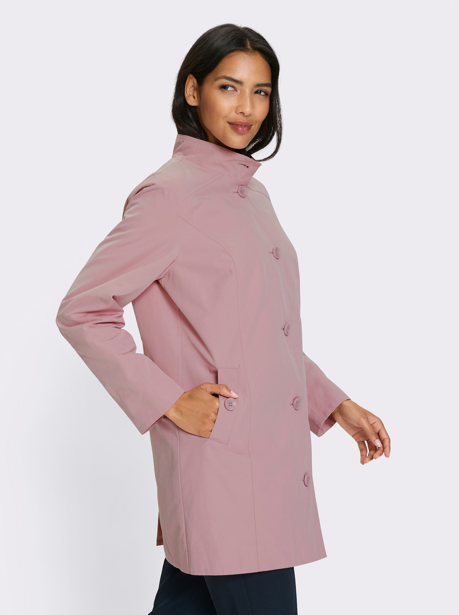 Longjacke mit Gehschlitz hinten - hortensie
